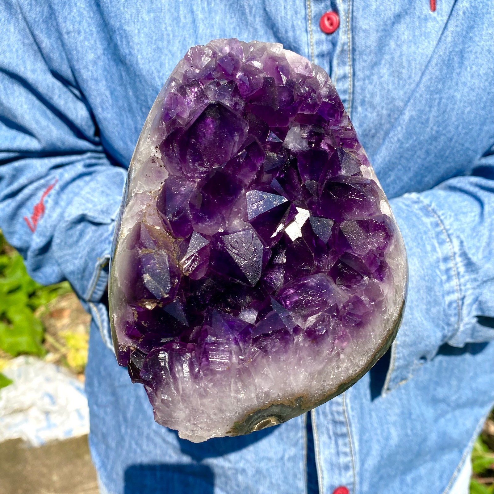 3.5LB Natural Amethyst geode quartz cluster crystal specimen Healing