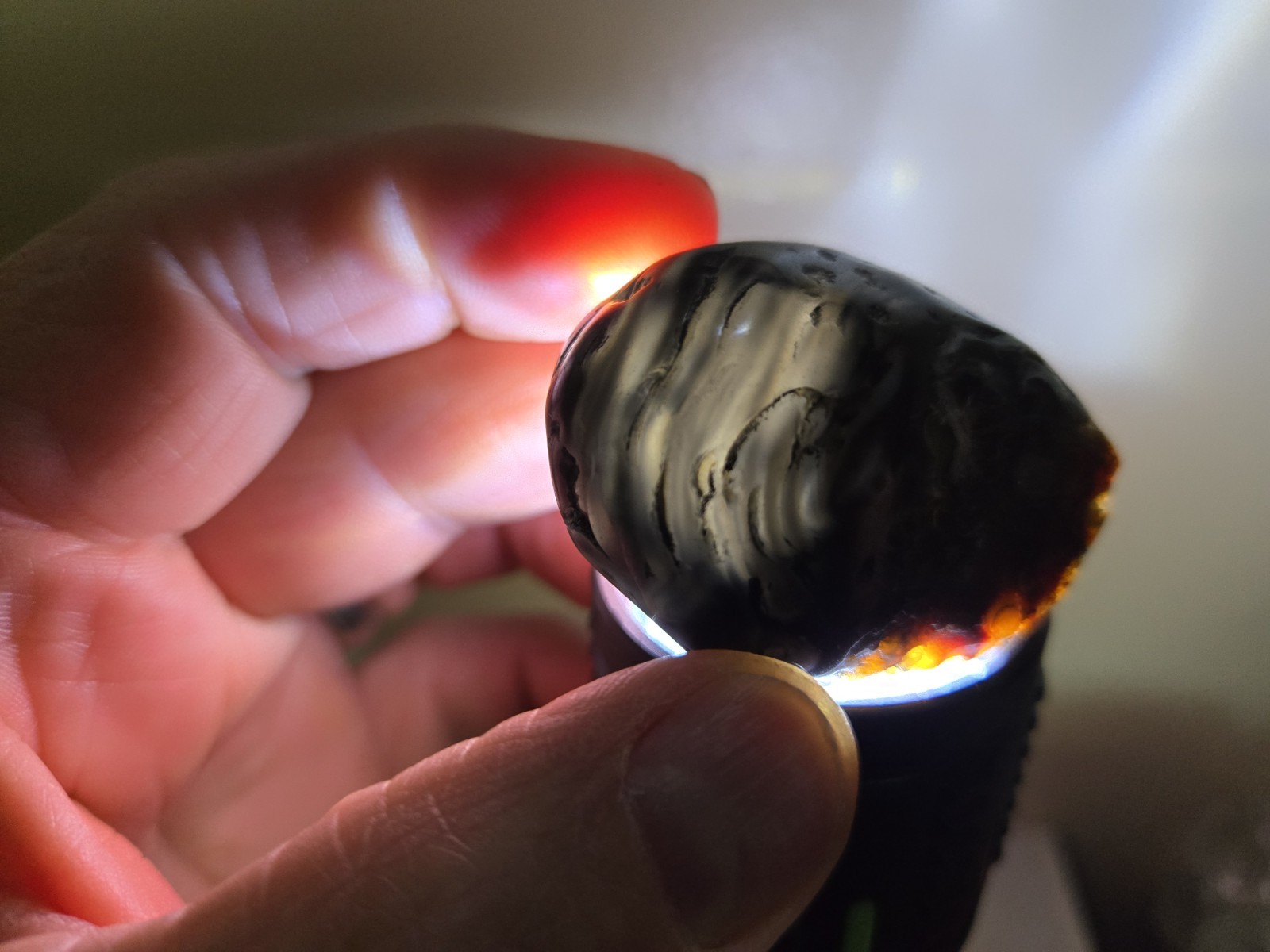Enhydro Fluid Inclusion Agate Quartz Water Inside, Medium Pocket! Video! 46.8g
