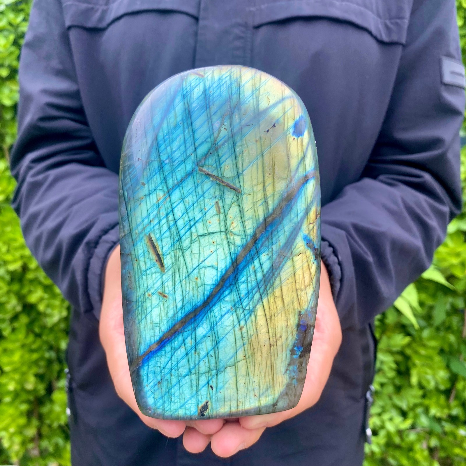 2.31LB Natural Labradorite Quartz Crystal Freeform Mineral Specimen Healing