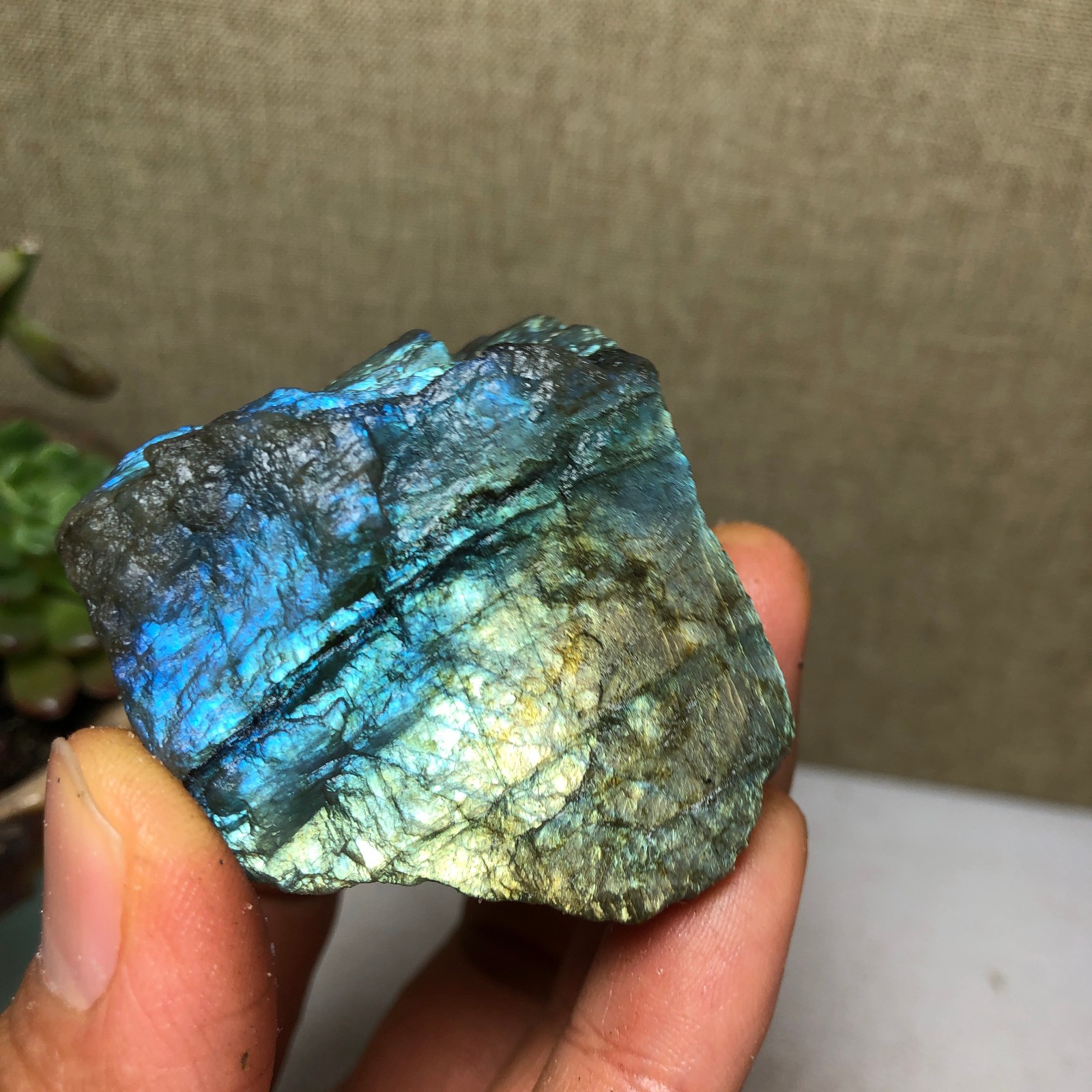 41mm Natural Labradorite Crystal gemstone rough original Specimen 90g A4218