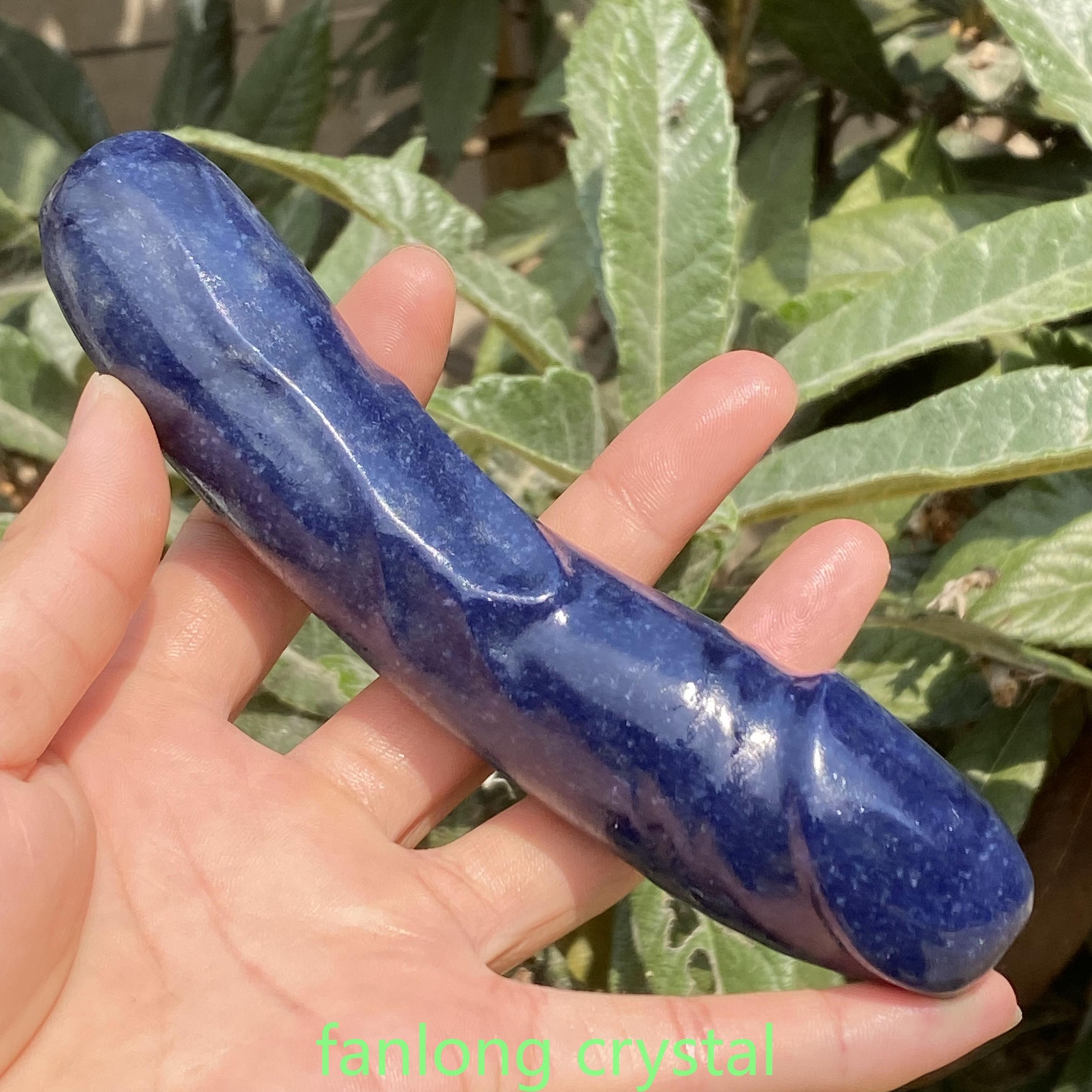 6in Natural blue Aventurine Male Penis Quartz Crystal Skull Massager scrub 1PC