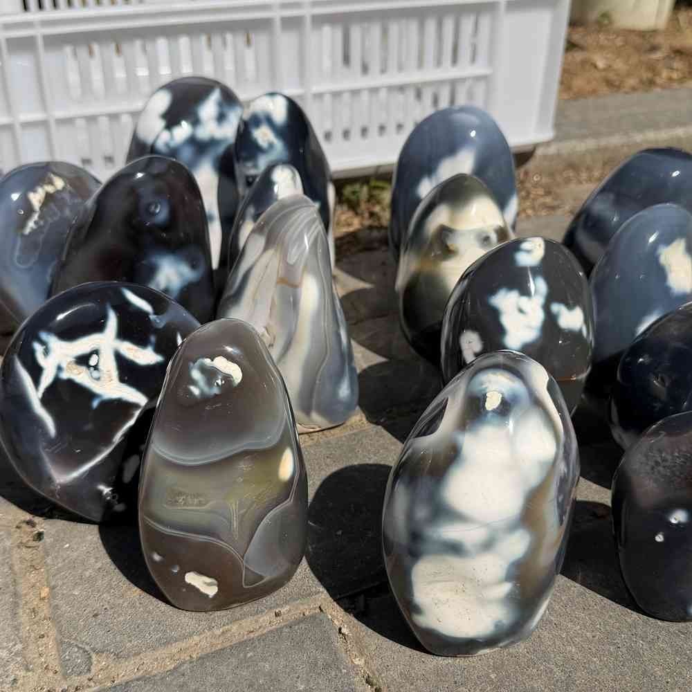 22LB Rare Natural Orca Agate Quartz Crystal Mineral Specimen Reiki Healing