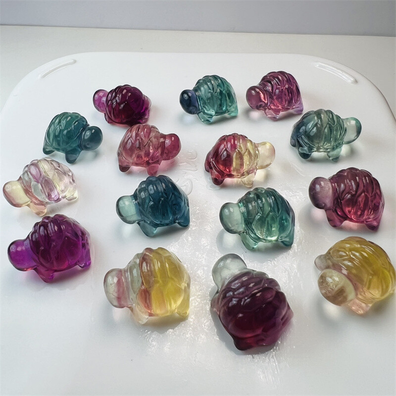 5pcs Natural Fluorite Skull Carved Quartz Crystal Mini Skull Reiki Random Gifts