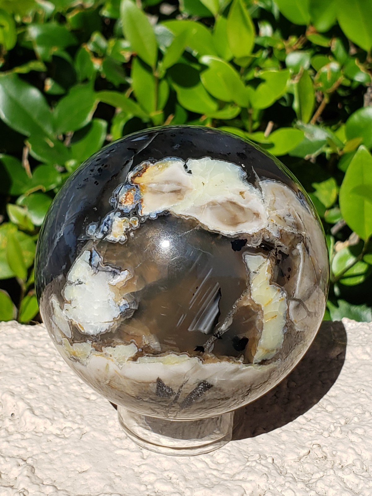 2.6″ Volcano Agate Sphere Ball Orb Stunning Green UV, 373g or 13.2 oz