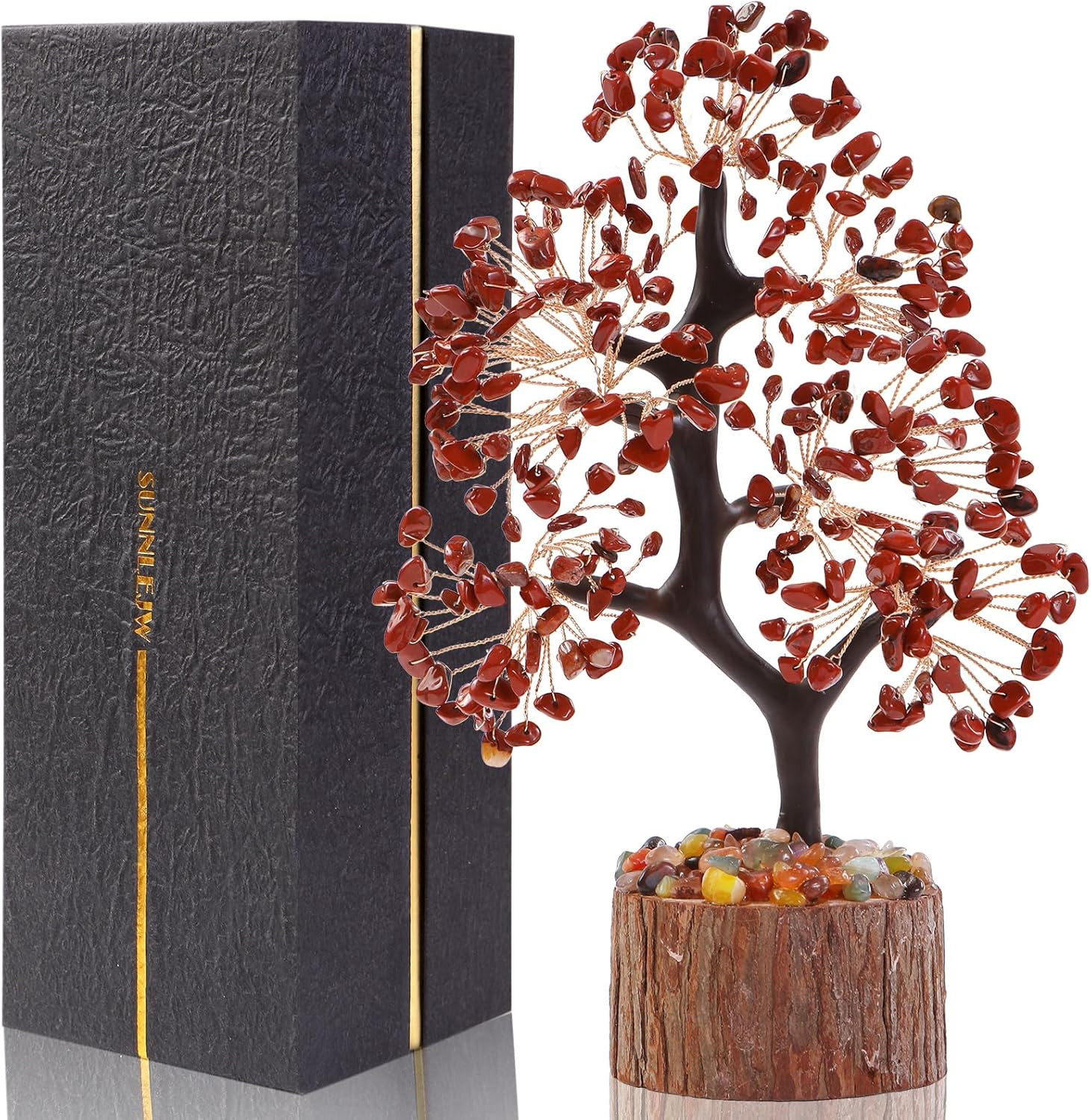 Crystal Tree of Life Red Chakra Stone, Birthday Gifts for Women, Mon and Sister,