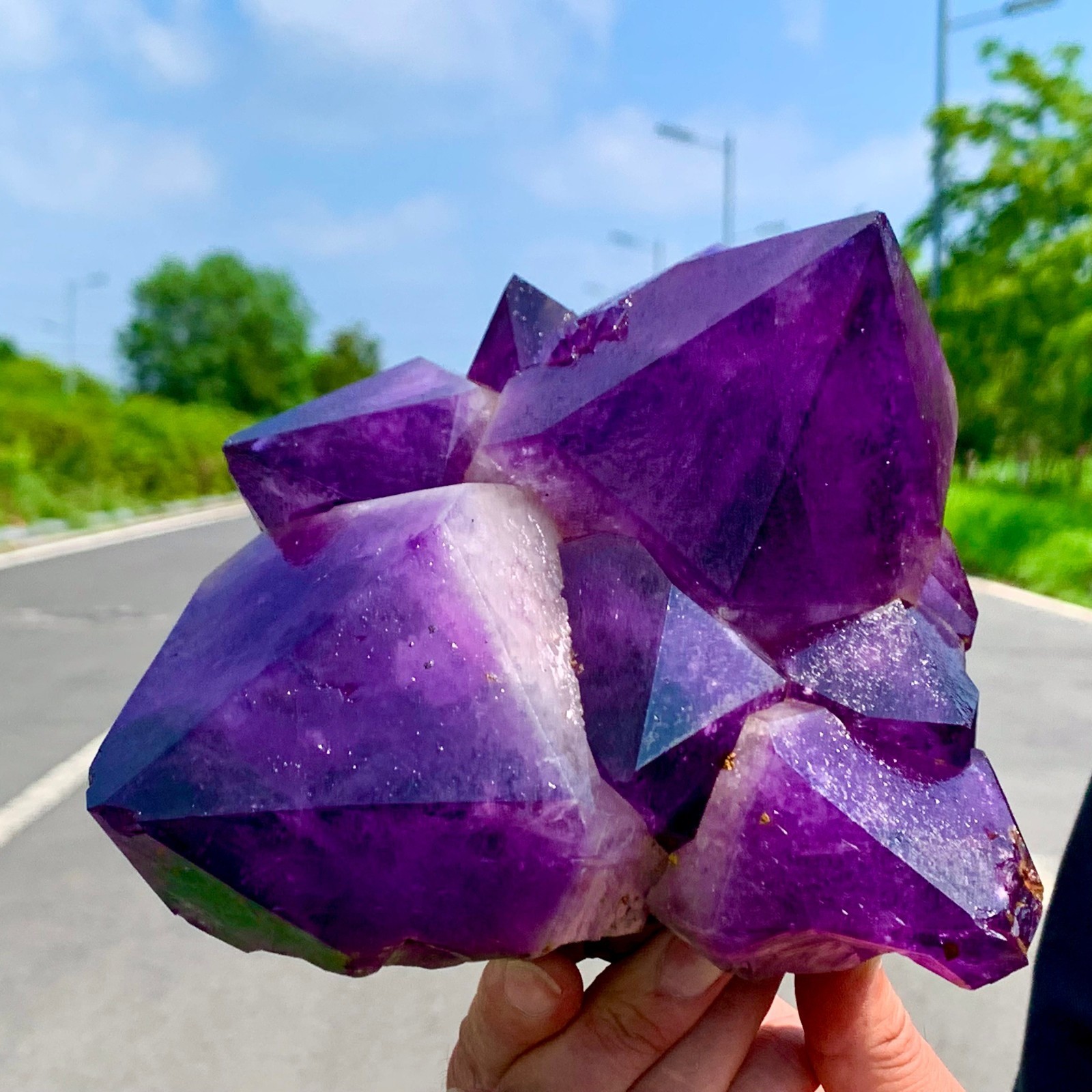 5.25LB Natural Amethyst geode quartz cluster crystal specimen Healing