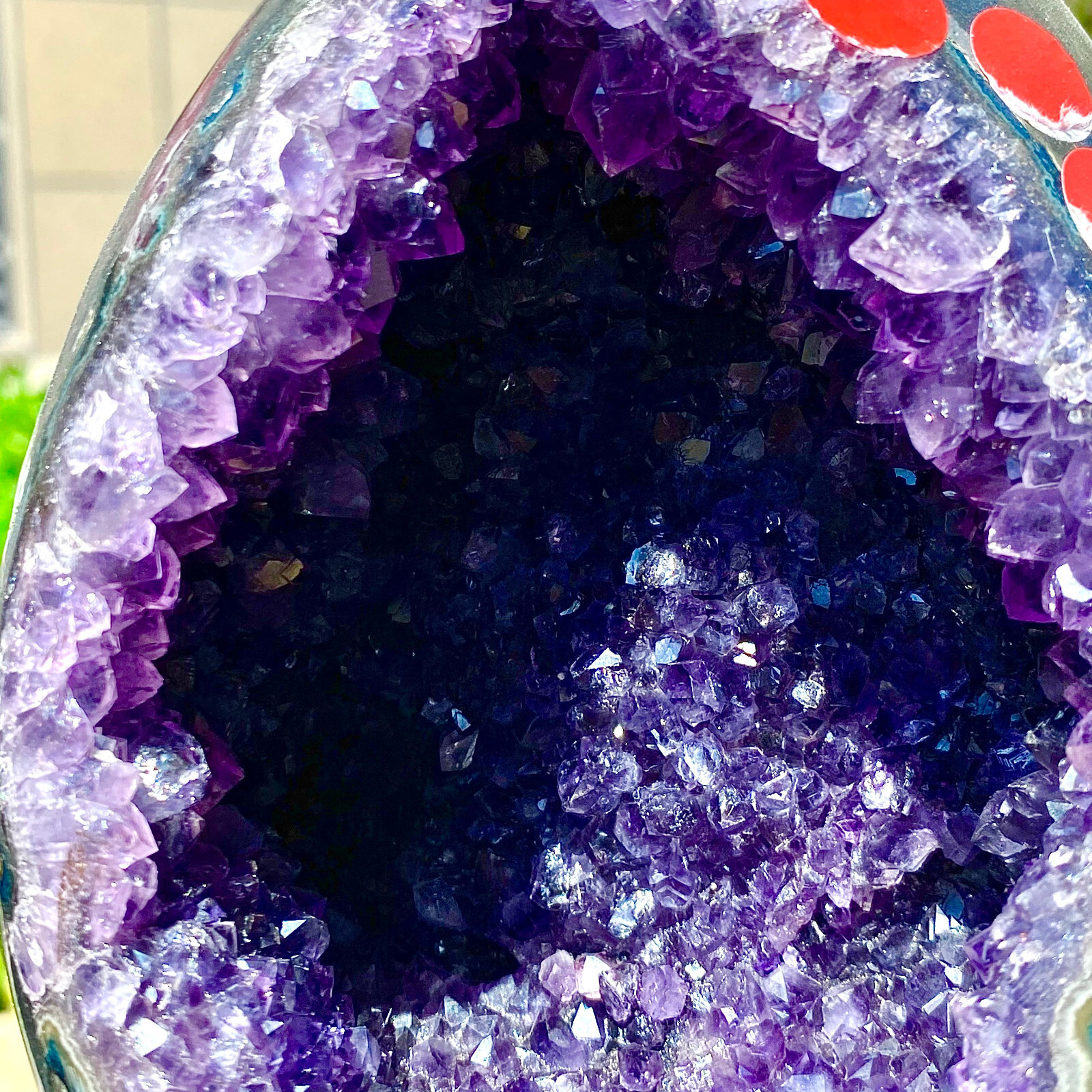 4.99LB Rare Uruguayan amethyst dragon egg cave decoration+base