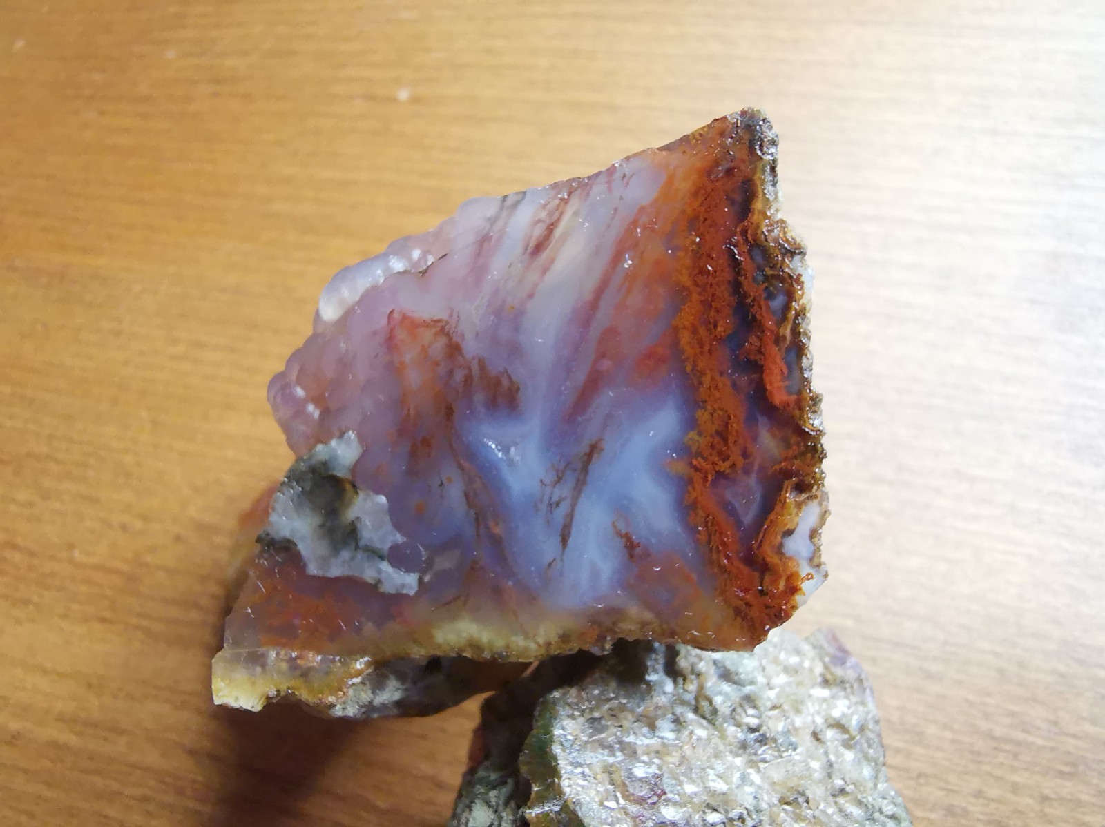Scenic Red & White Plume Agate Slabs, Not Polished, 100% Natural, 198 Grams