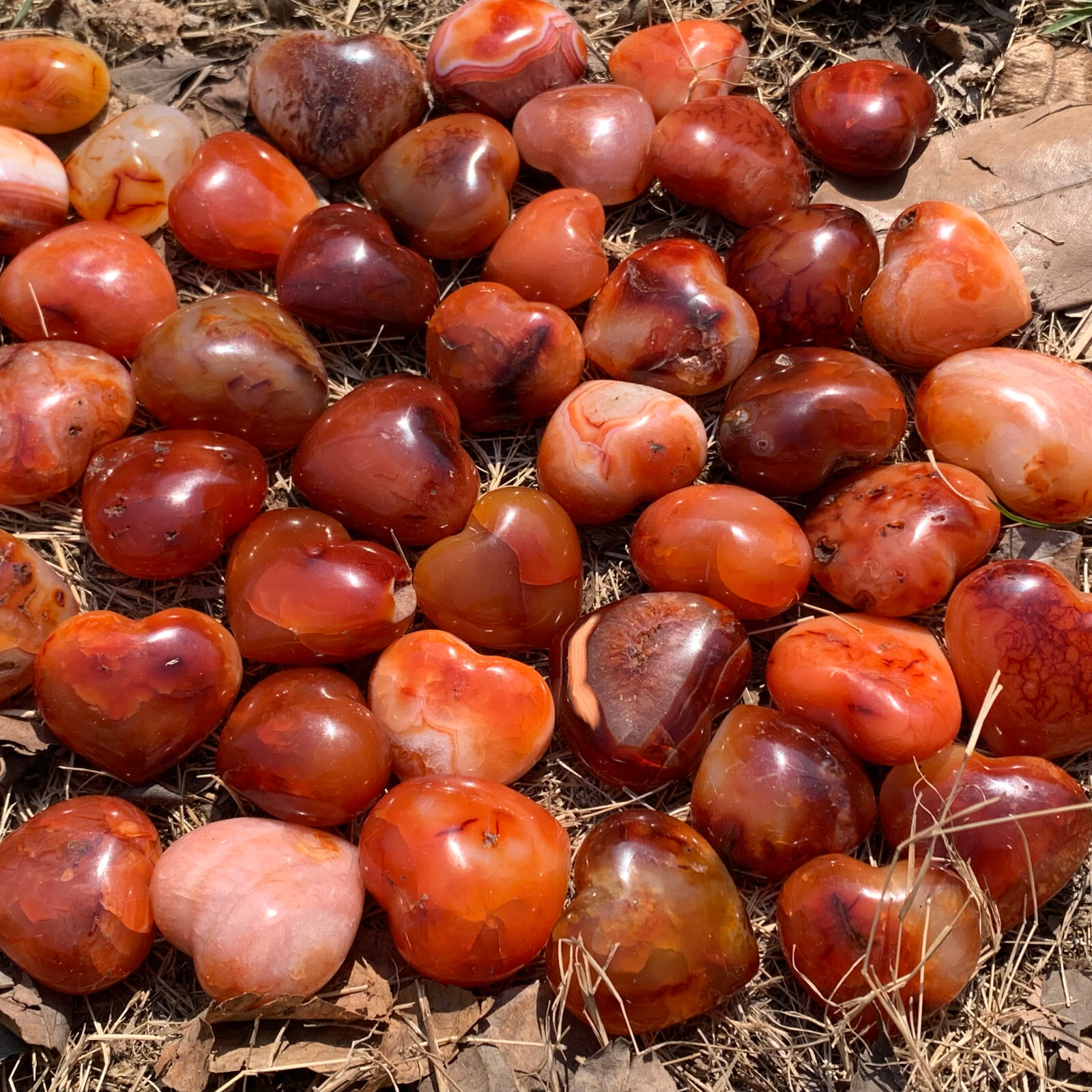 1LB natural carnelian heart quartz Mineral specimen crystal healing 7-8pcs