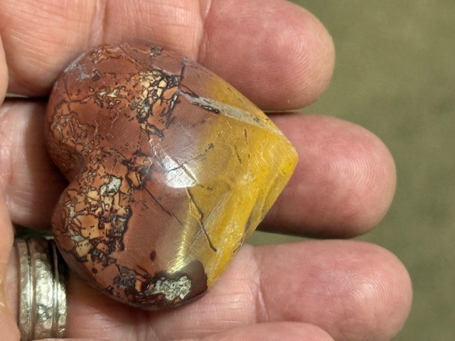 RARE & BEAUTIFUL: 1 5/8 ” MOOKAITE JASPER,MOROCCO.BOTH SIDES NICE!