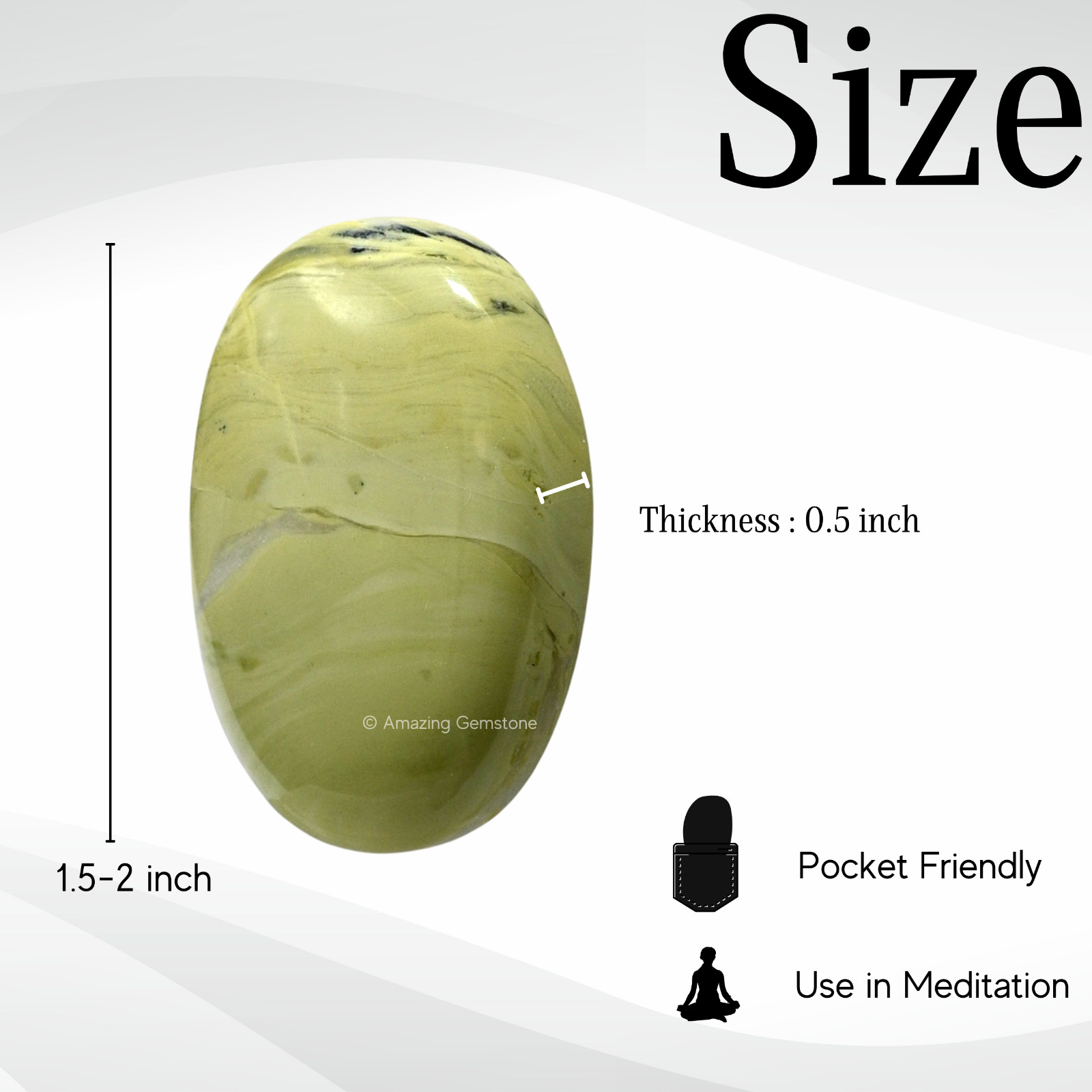Serpentine Crystal Palm Stone