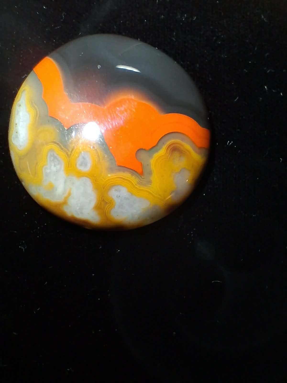 2 Rare Red Black Clear Banded Kentucky Agate Cabochon Ready to Set #C-8
