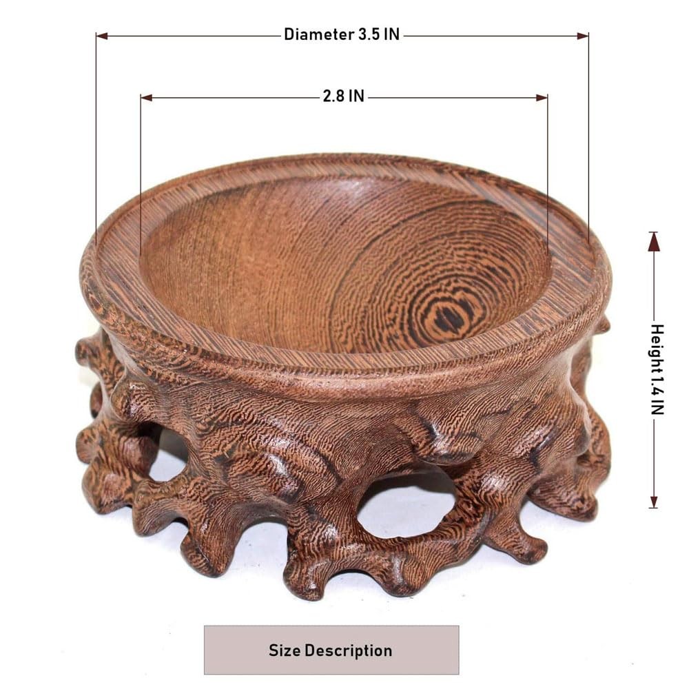 Oriental Asian Rosewood Crystal Decorative Display Stand Pedestal Stands