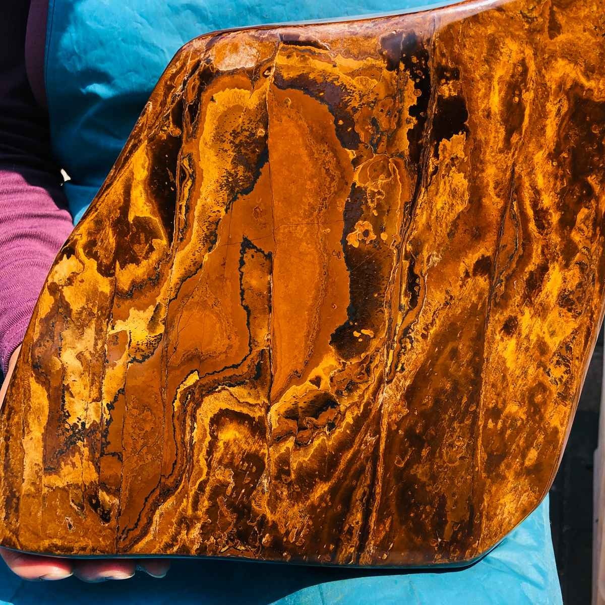 5480G Large Natural Tiger’s Eye Quartz Crystal Rough Mineral Specimen MH5324
