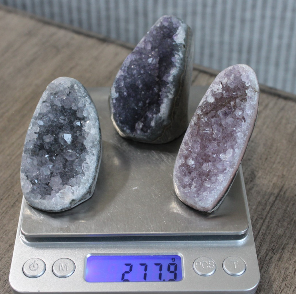 AMETHYST FREEFORM BUNDLE (3) FREEFORMS INCLUDED 277.9 GRAMS