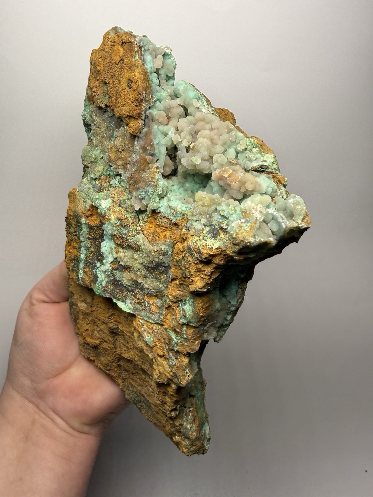 8” Druzy Mint Green Smithsonite Cluster — Indonesia