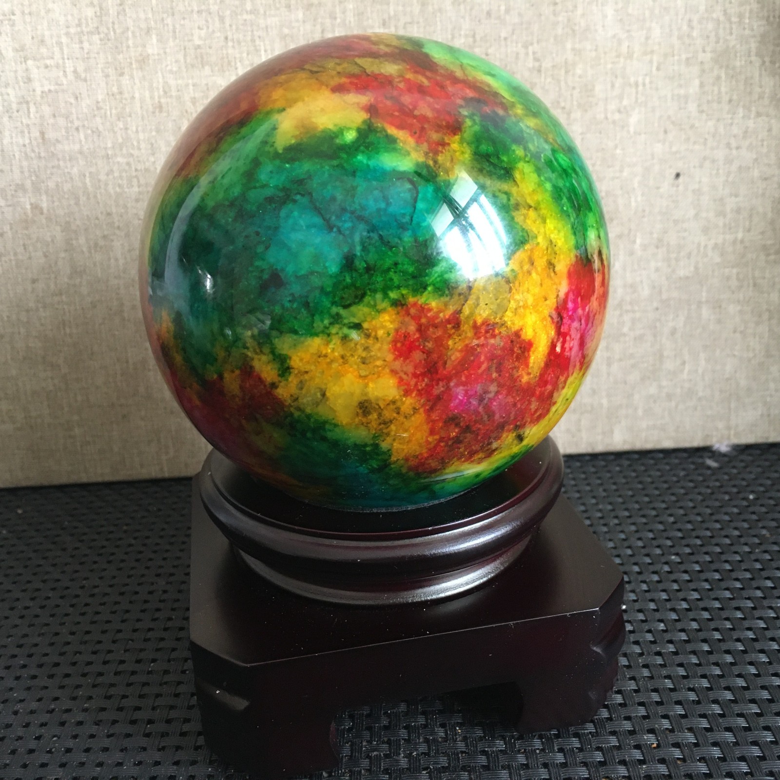 1496g “Seven Colors Jade” crystal sphere specimen -Taiwan China