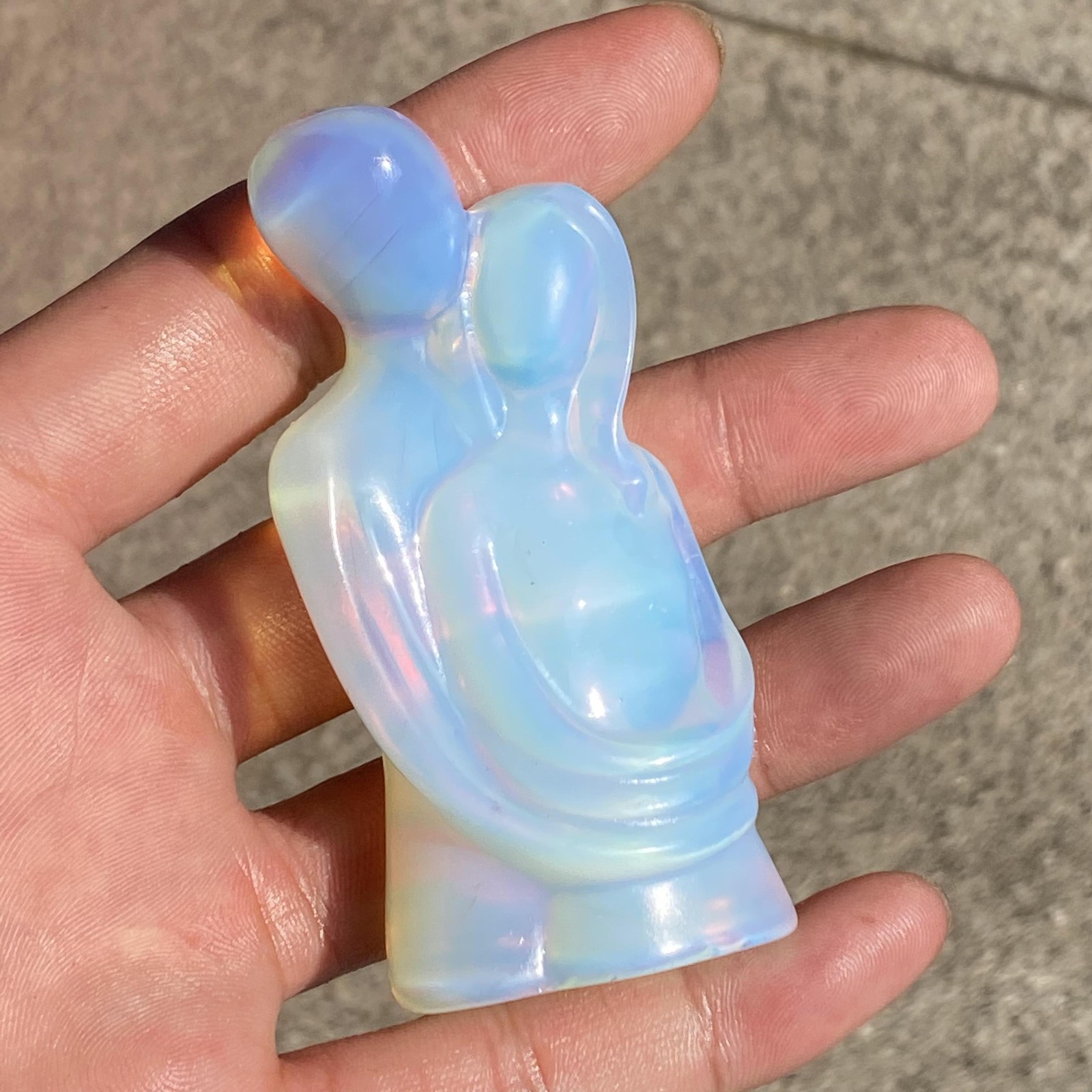 3.2in Opalite Lover Quartz Crystal Skull Carved Figurines Gift 1pcs