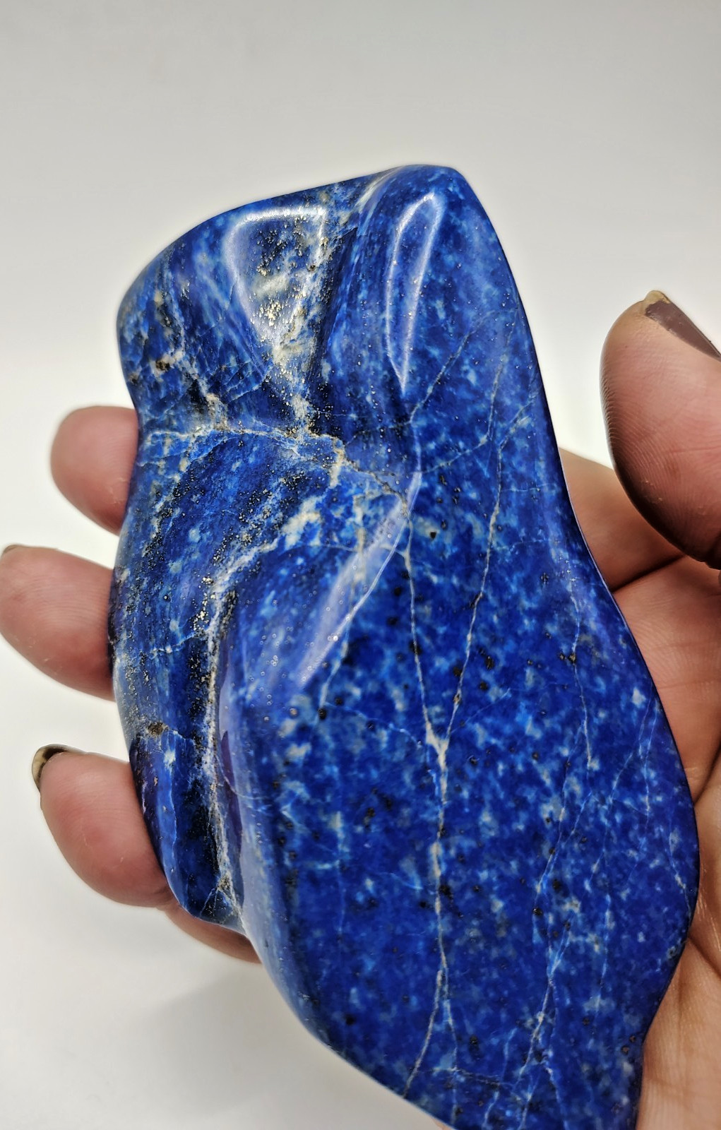 Polished Lapis Lazuli Mineral Specimen Stone Crystal Freeform 286.51g Gemstone