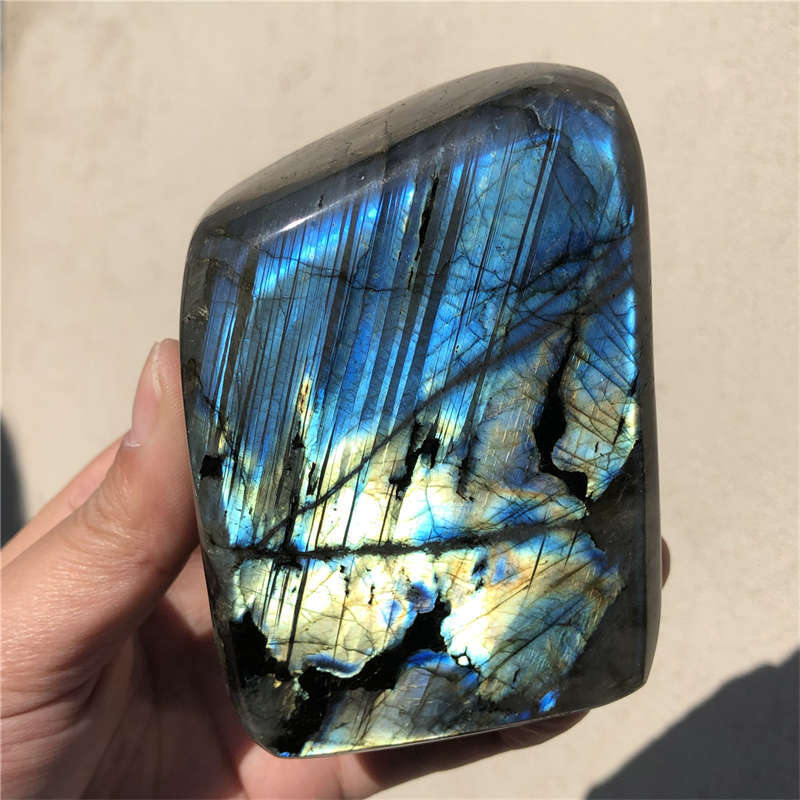 820g Natural Labradorite Quartz Crystal Spectrolite Mineral Reiki healing