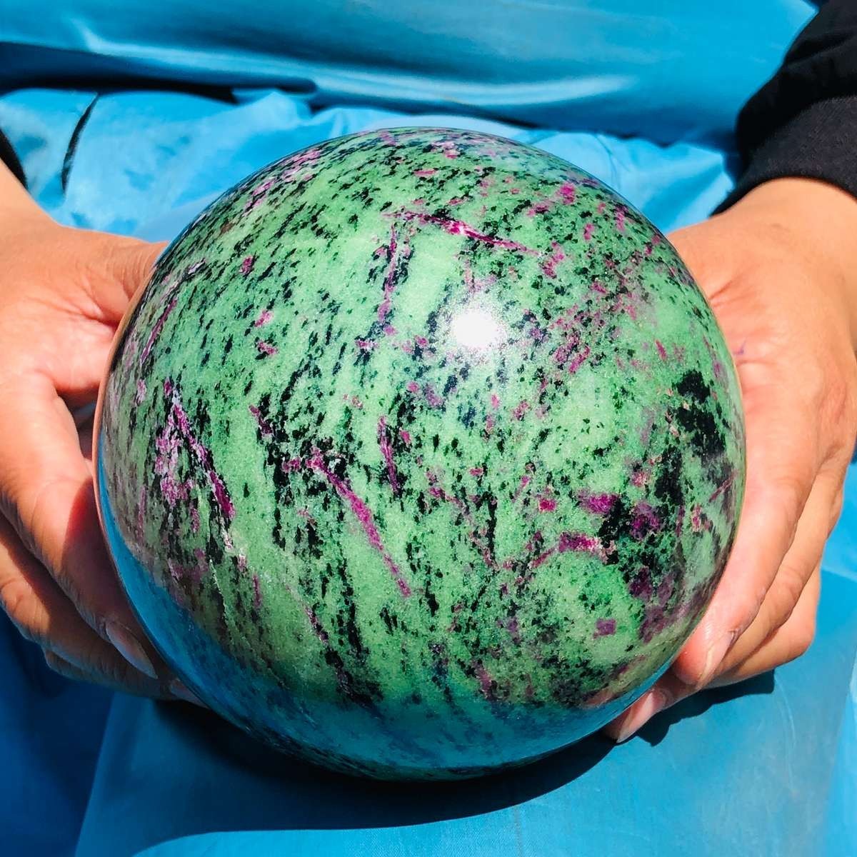 6.75 LB Large Natural Ruby Zoisite Sphere Crystal Healing Stone Specimen 5155