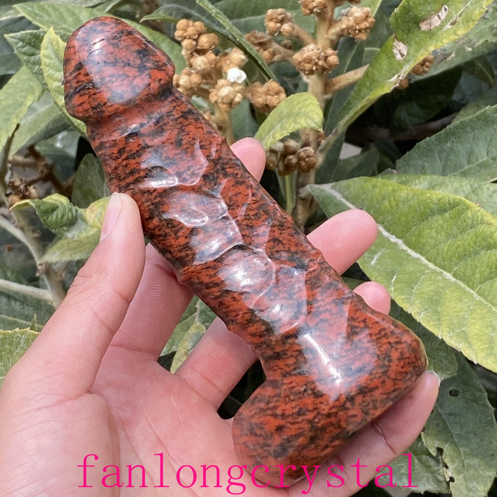 6in Wholesale Natural Red llanite male penis Quartz Crystal Carved Figurines 1pc