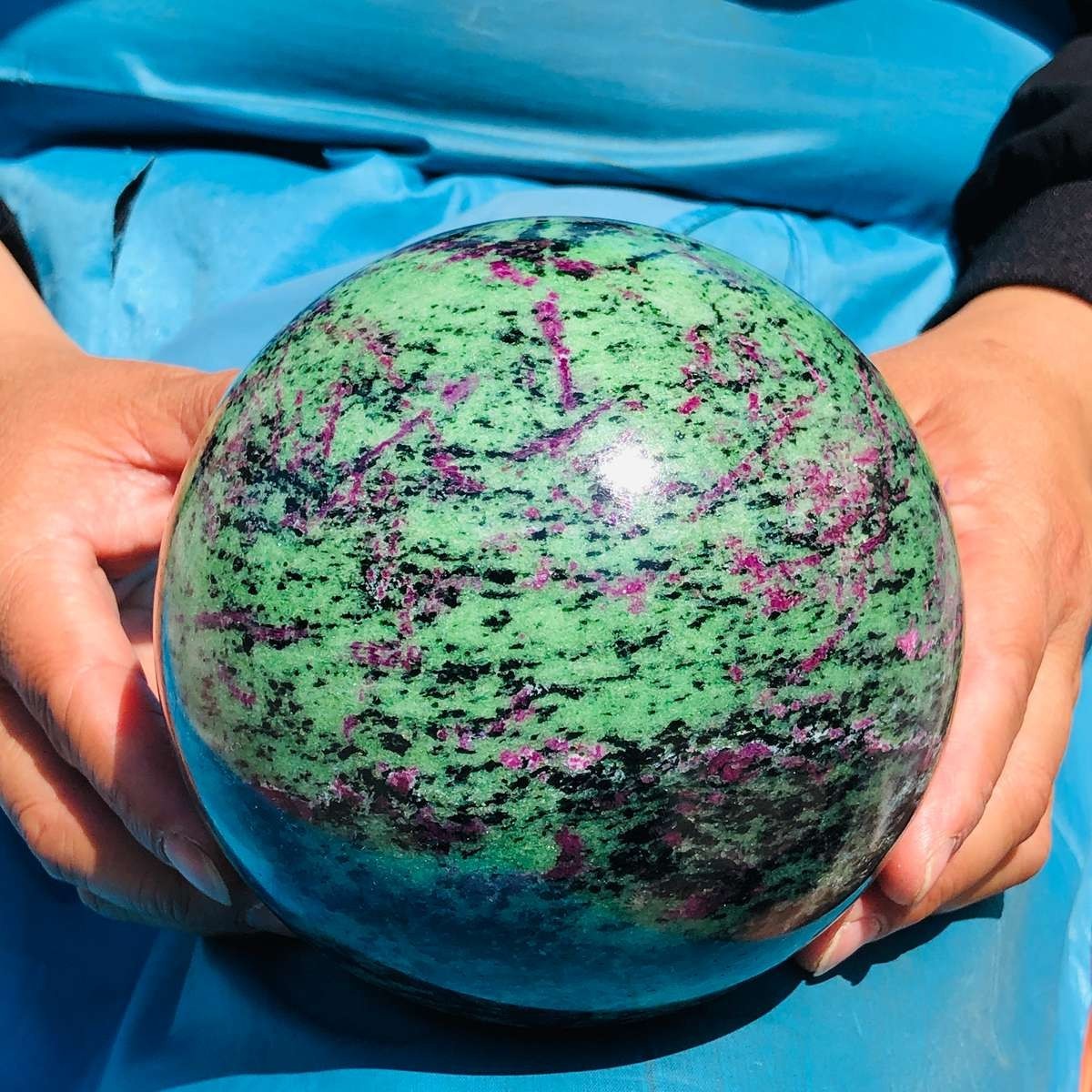6.75 LB Large Natural Ruby Zoisite Sphere Crystal Healing Stone Specimen 5155
