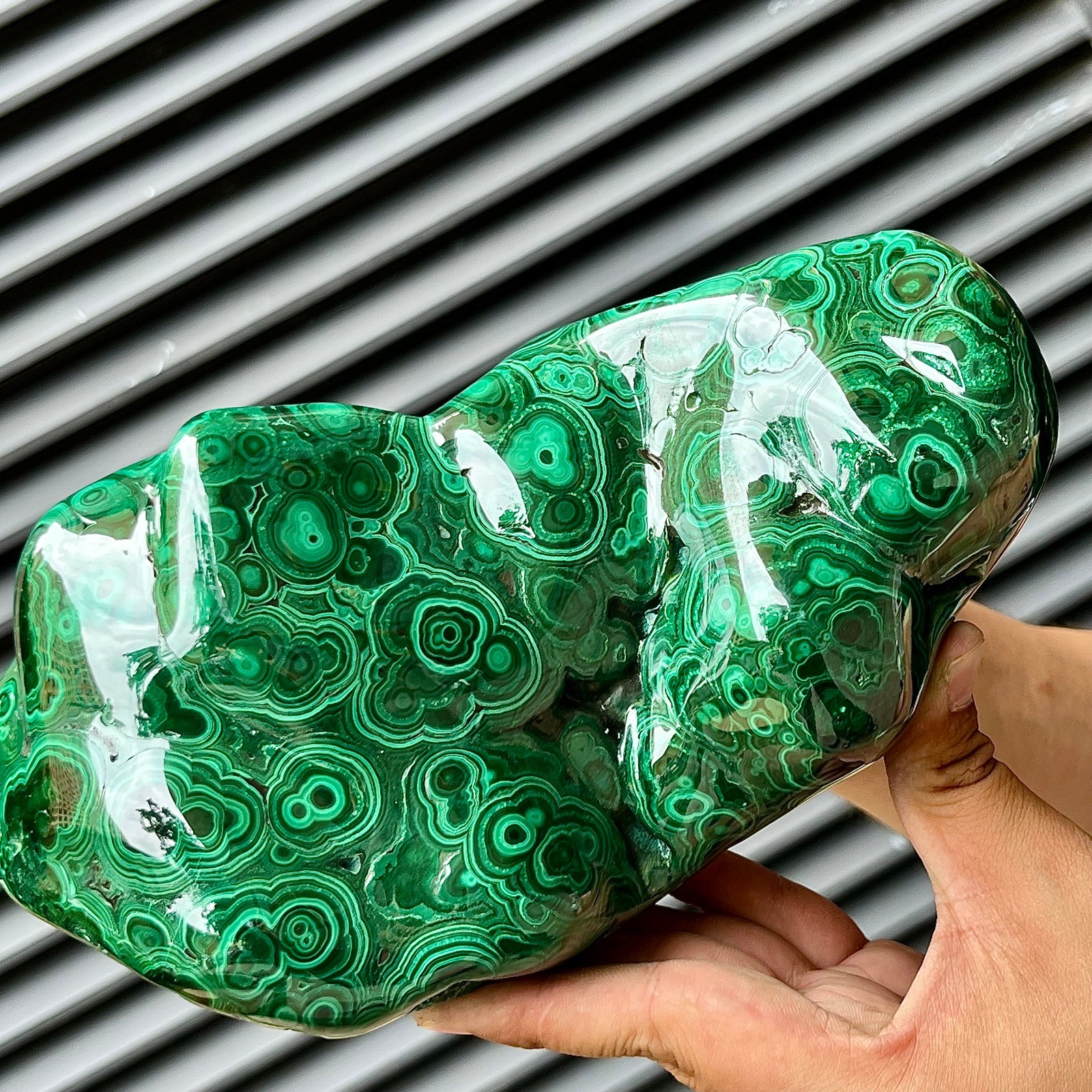 Malachite Polished Stone Natural Green Crystal Gemstone Home Office Art 6.6 lb