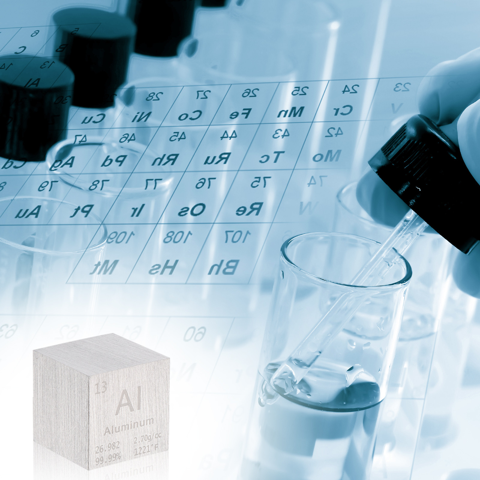 Aluminum Cube Aluminum Metal Element High Density Block Pure Periodic 1 Inch