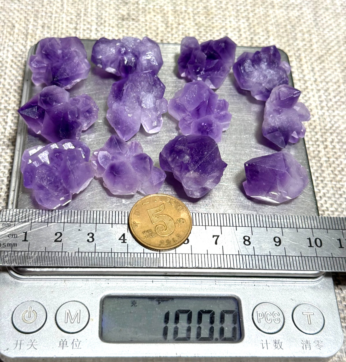 100g Natural Purple Crystal Quartz Amethyst Clusters Small particles AAA