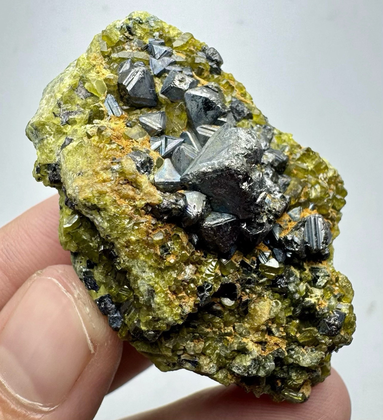 50 Gram Ultra Rare Magnetite W/Vesuvianite Crystals On Matrix From Afghanistan