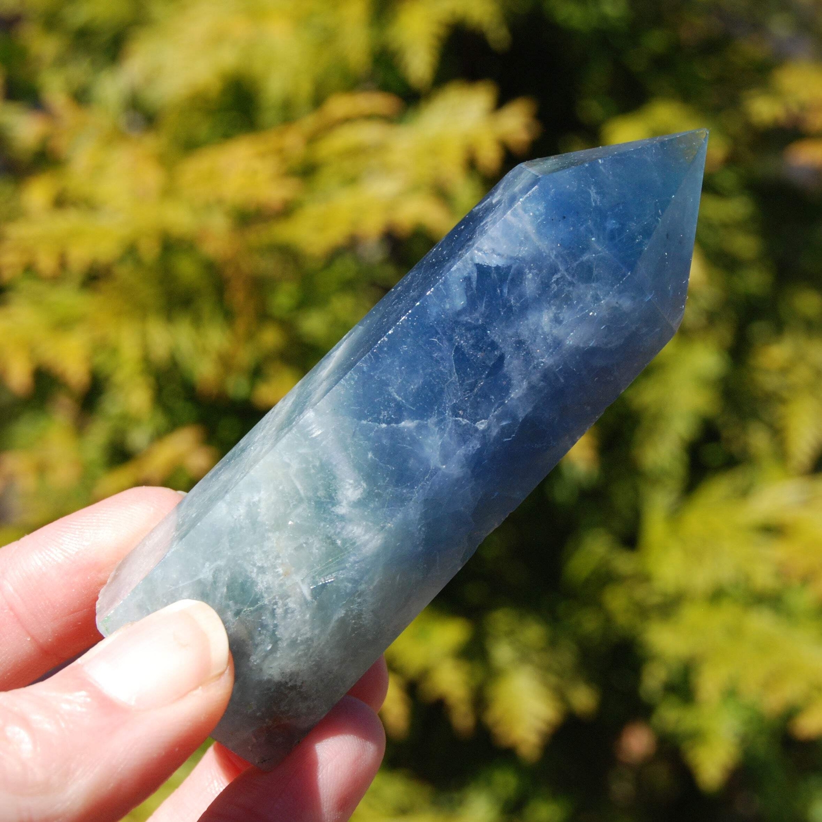3.75in 159g Blue Fluorite Crystal Tower