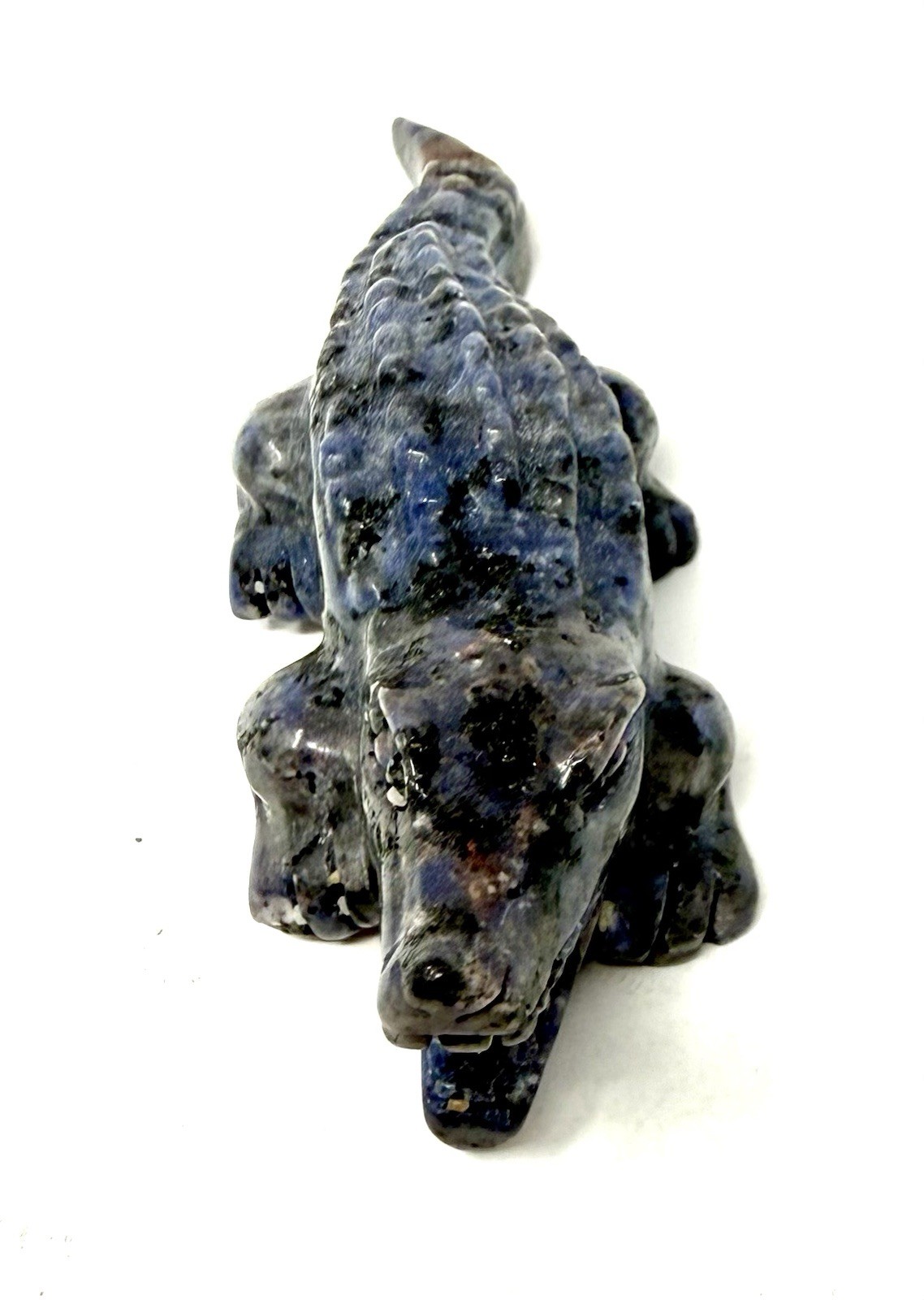 3.75” Que Sera Stone Alligator Crystal Carving Cute