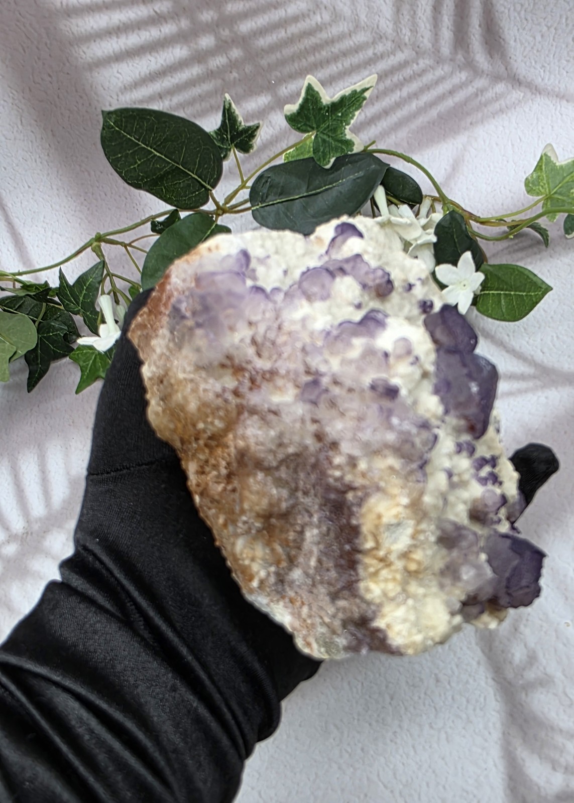 Large Fluorite on Barite Cabinet Specimen – Purple Cubic Crystals – 3 lb Natural