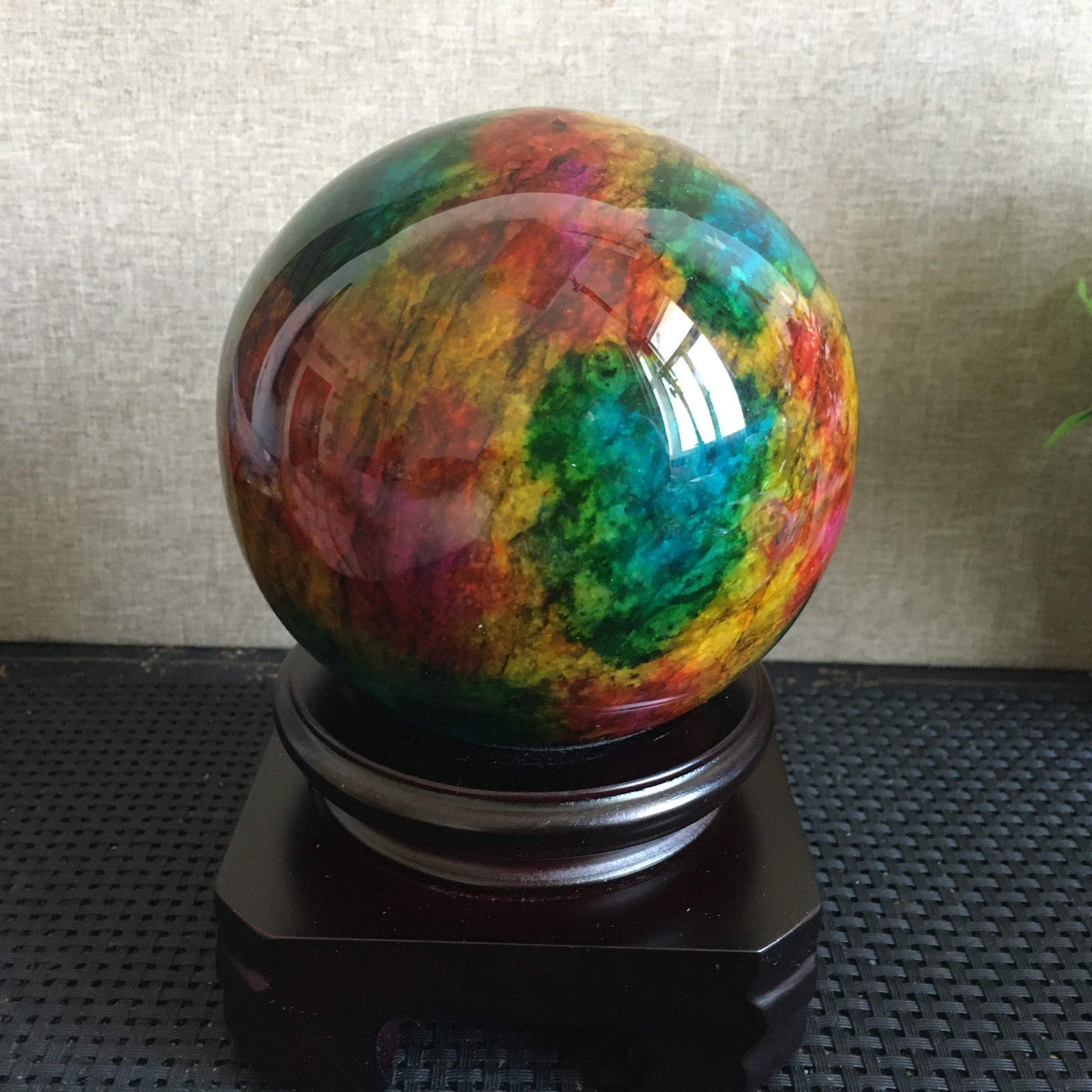 1536g “Seven Colors Jade” crystal sphere specimen -Taiwan China B04