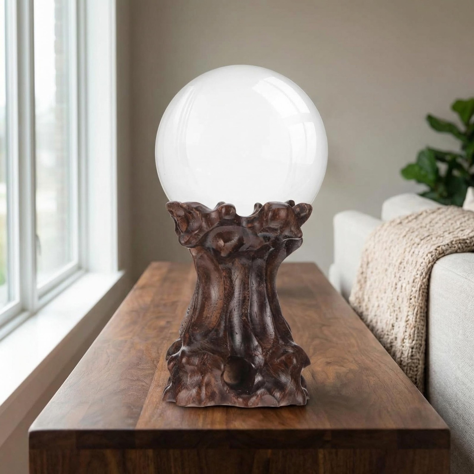 Wooden Sphere Stands for Display Crystal, Crystal Ball Holder Decorative Ball.