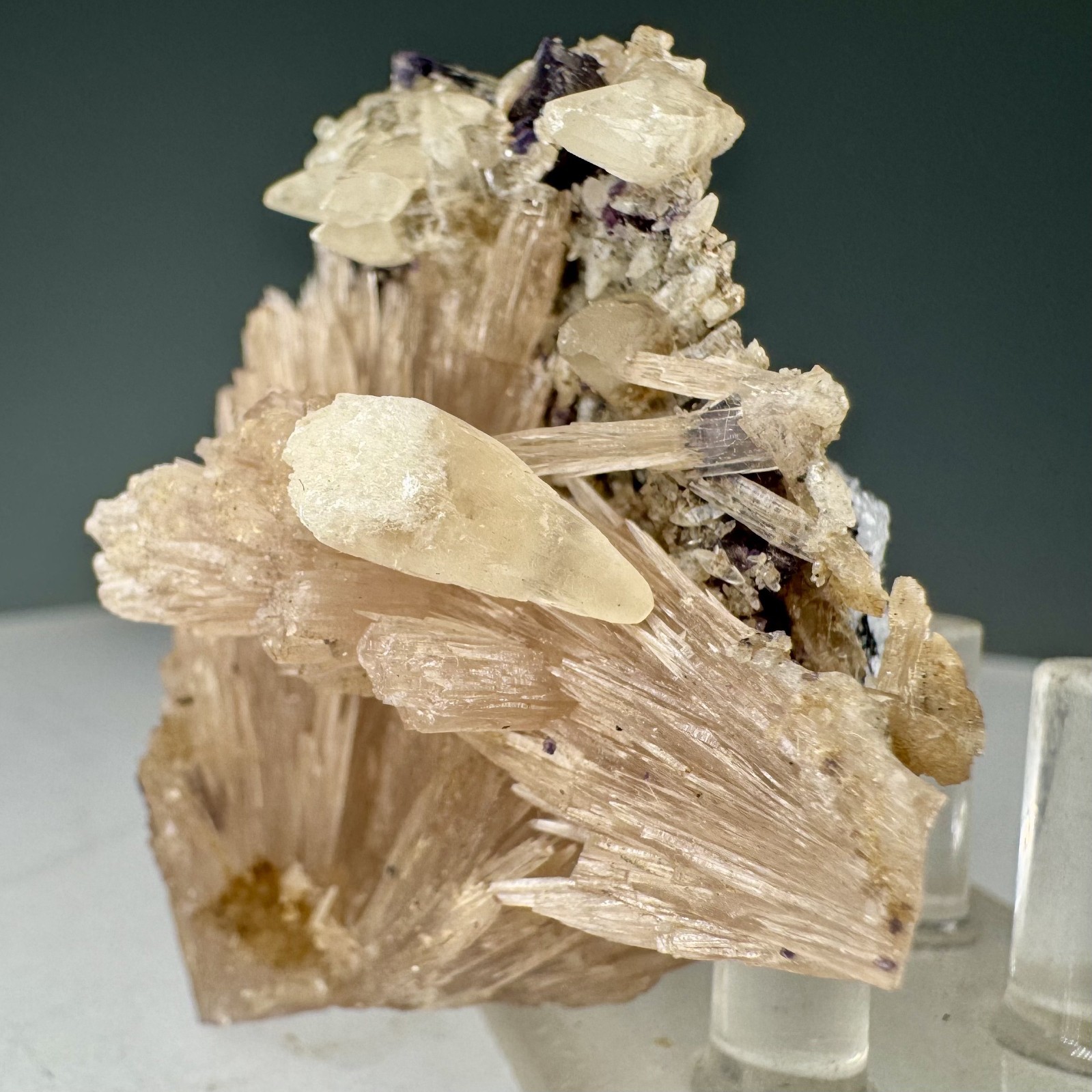 Superb Pink Strontianite Xls: Minerva #1 Mine, Cave-in-Rock Hardin Co., Illinois