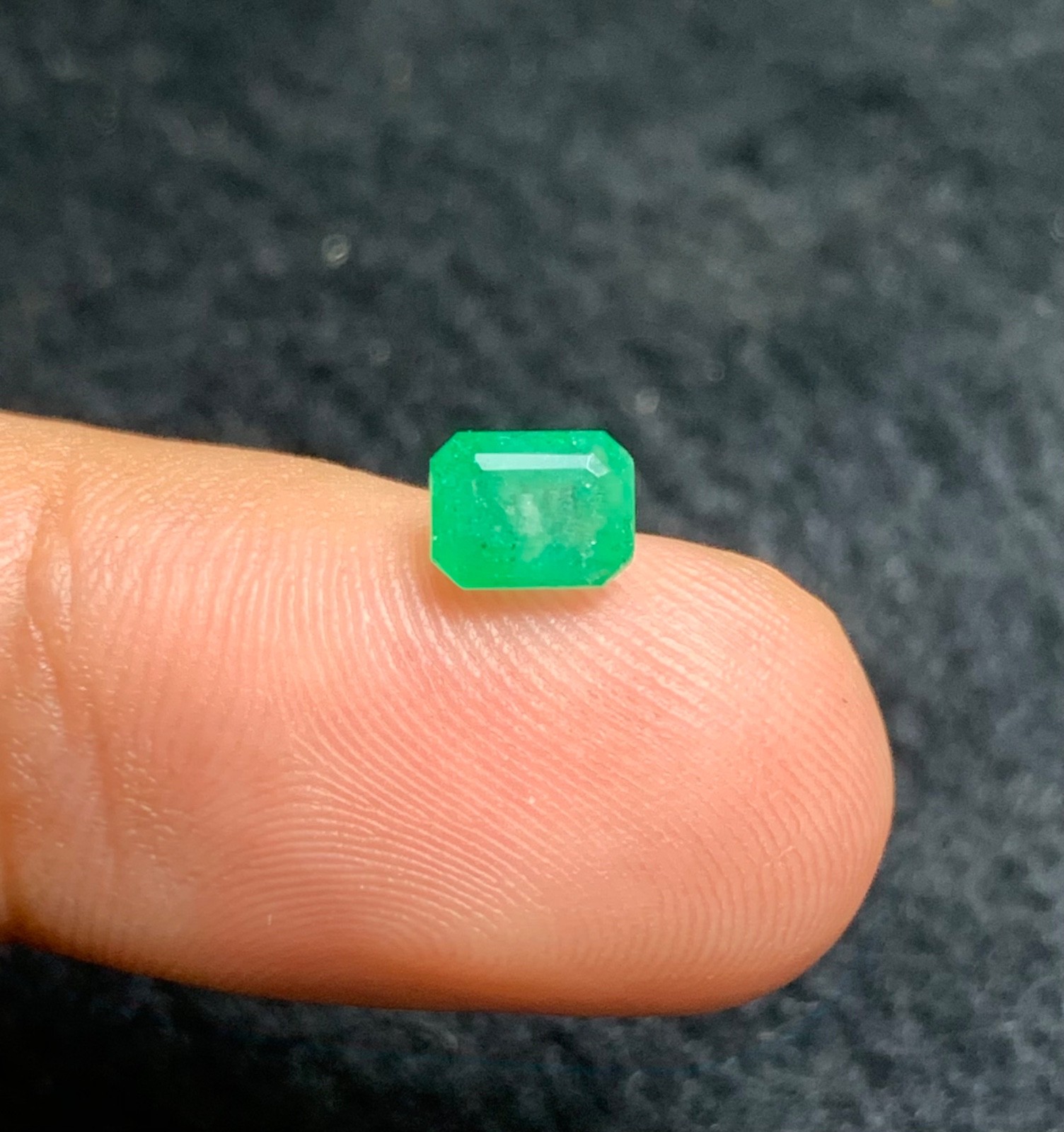 0.75 Ct Natural Faceted Emerald Loose Gemstone from Swat Pakistan.