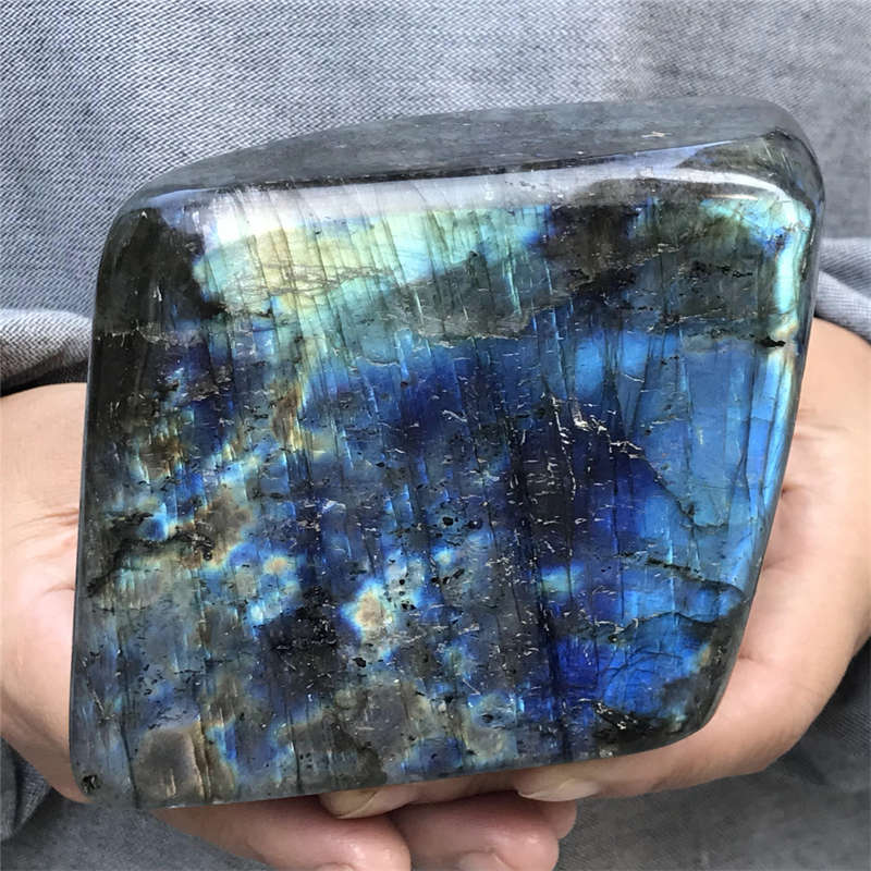 980g Natural Labradorite Quartz Crystal Spectrolite Mineral Reiki healing