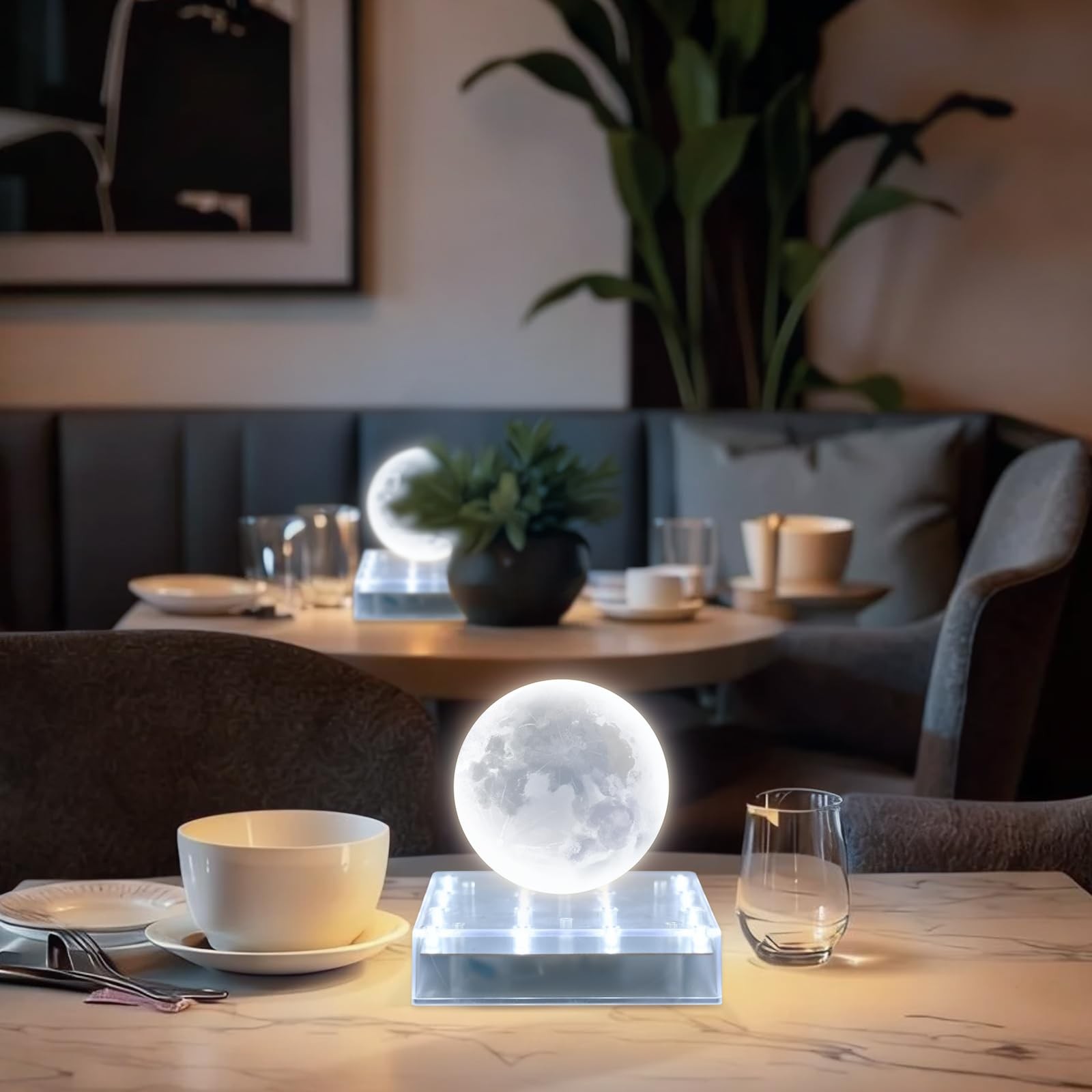 5 inch Square Rechargeable Light Base – Charging USB or Battery Powered