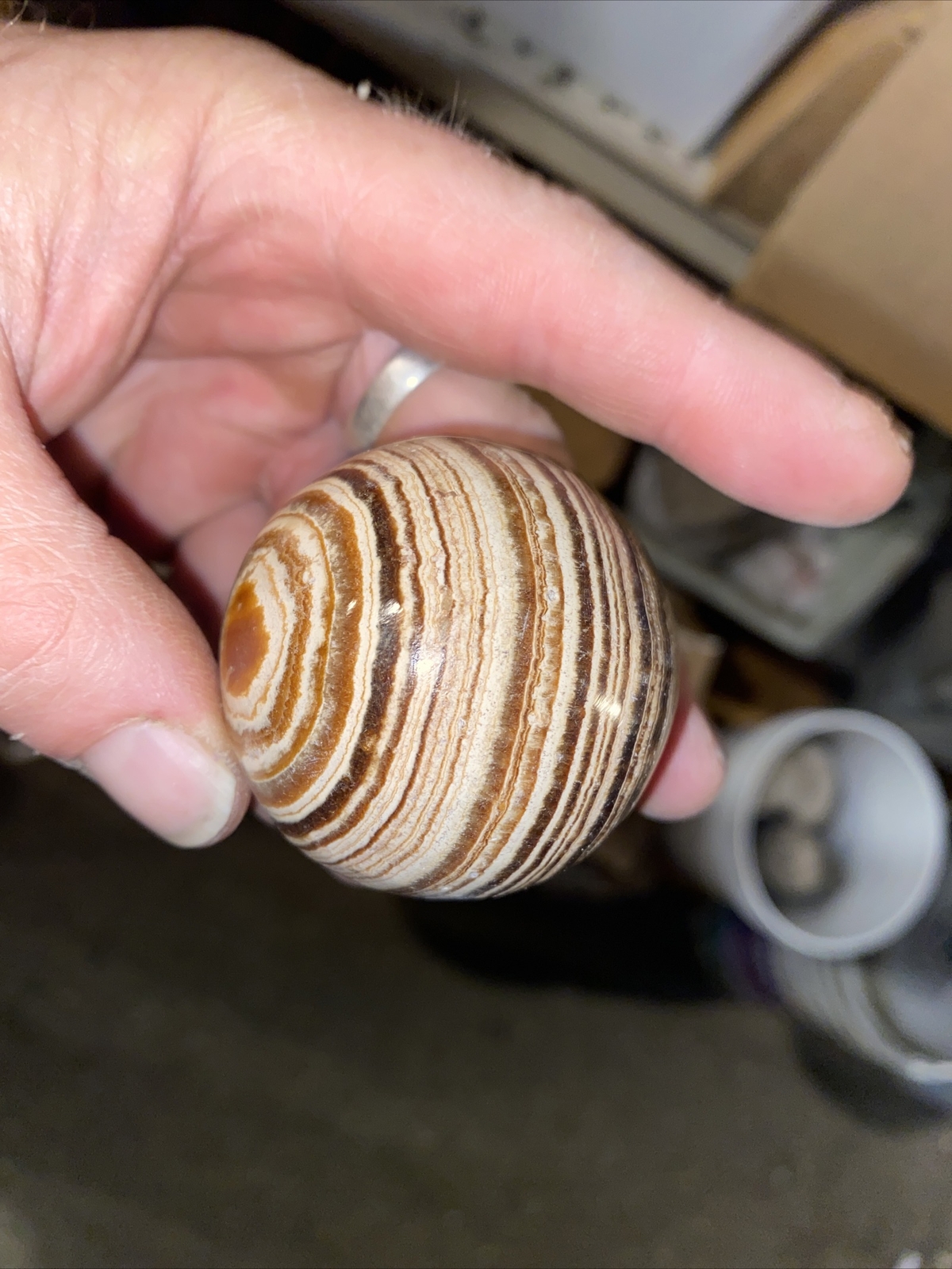 2 inch brown aragonite sphere