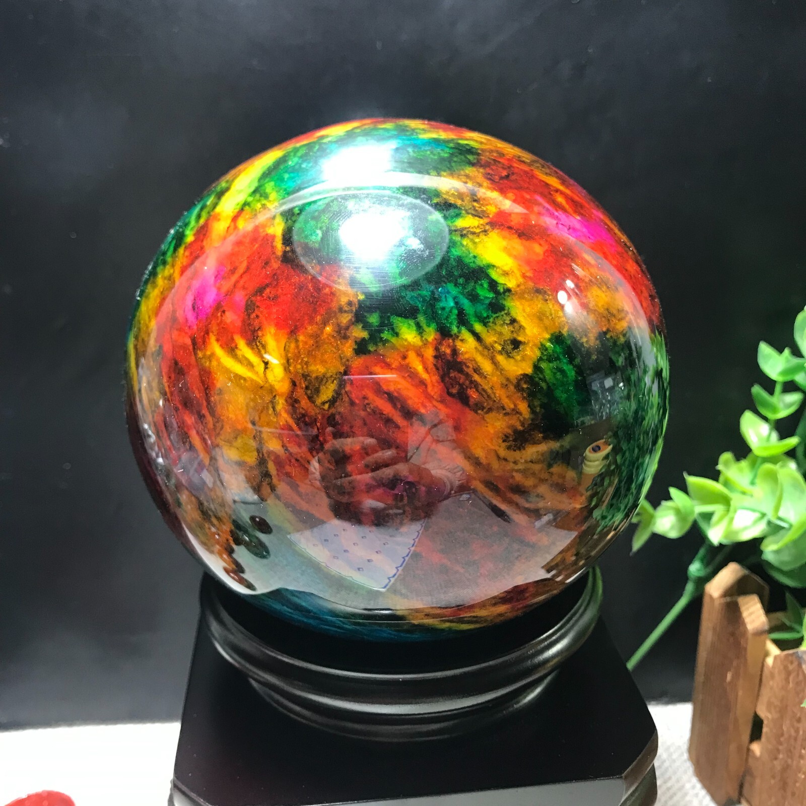 103mm 1680g “Seven Colors Jade” sphere specimen -Taiwan China Gift 01