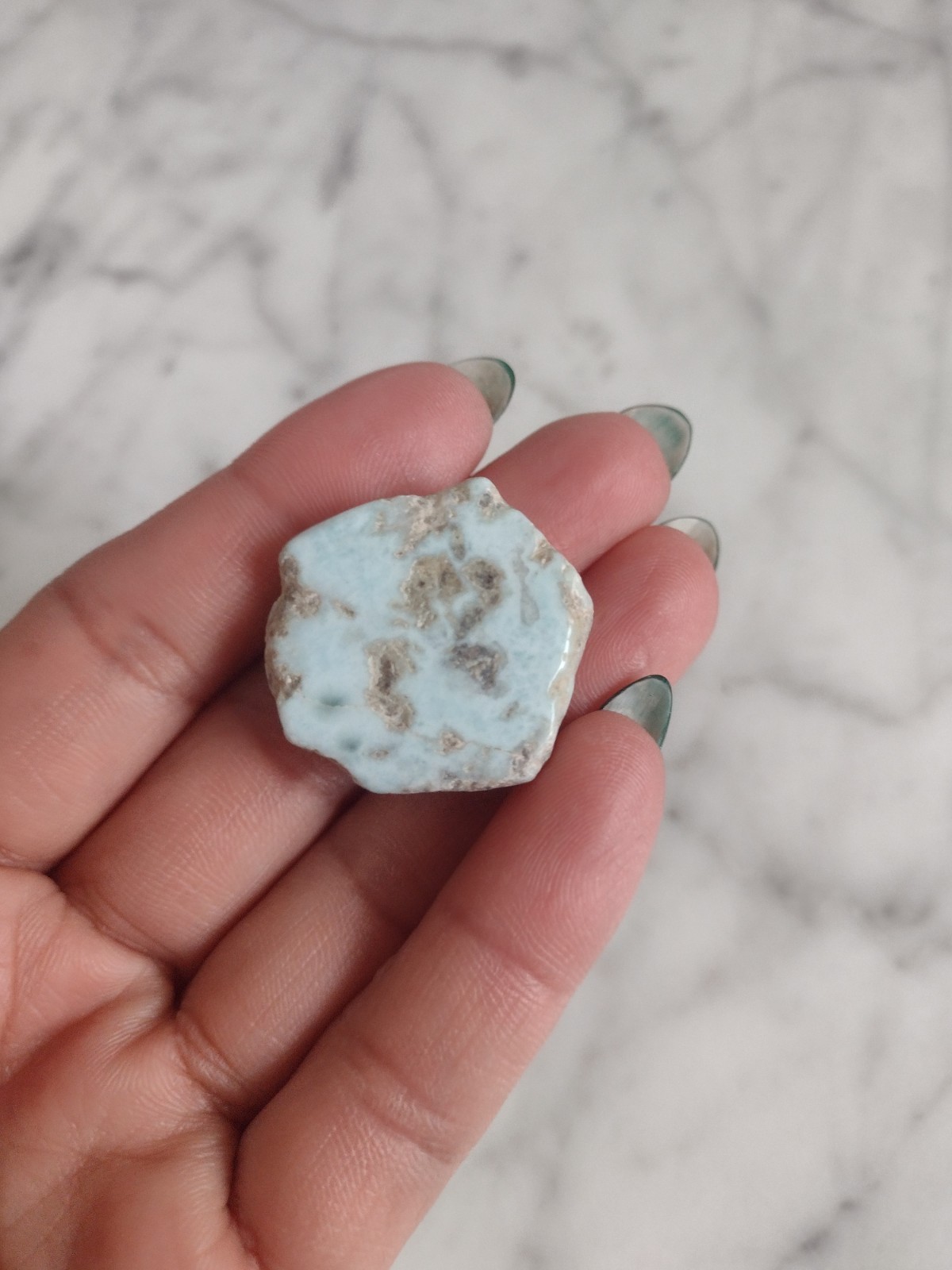 Dominican Republic LARIMAR Stone Specimen Crystal Polished Rare Stone L18