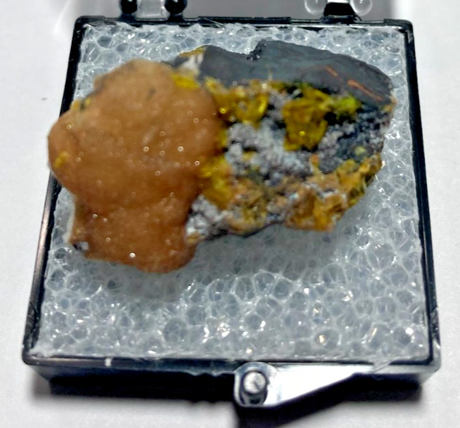 Rare Sturmanite with gemmy Golden Brucite Thumbnail from South Africa