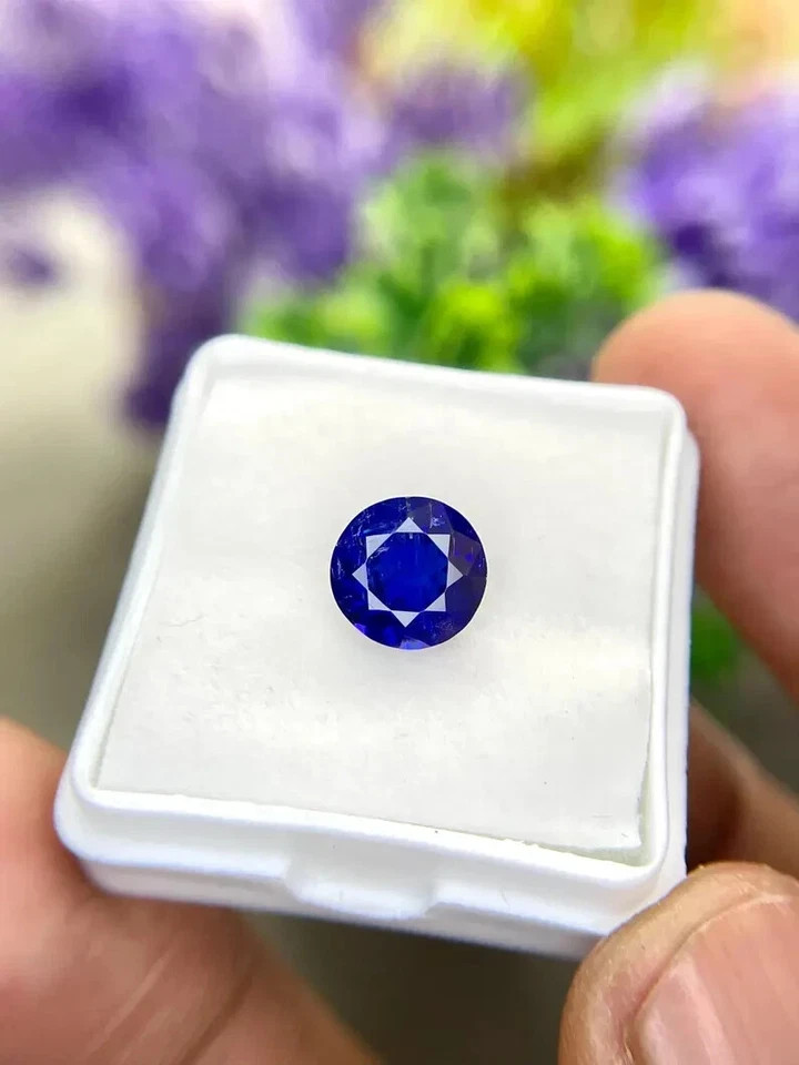 10 Ct+ Extremely Rare Natural Blue Tanzanite Round Certified Loose Gemstone