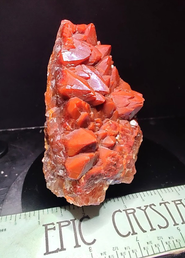Large SATURATED Red Hematoid/Ferruginous Quartz Crystal Cluster: 242g Morocco