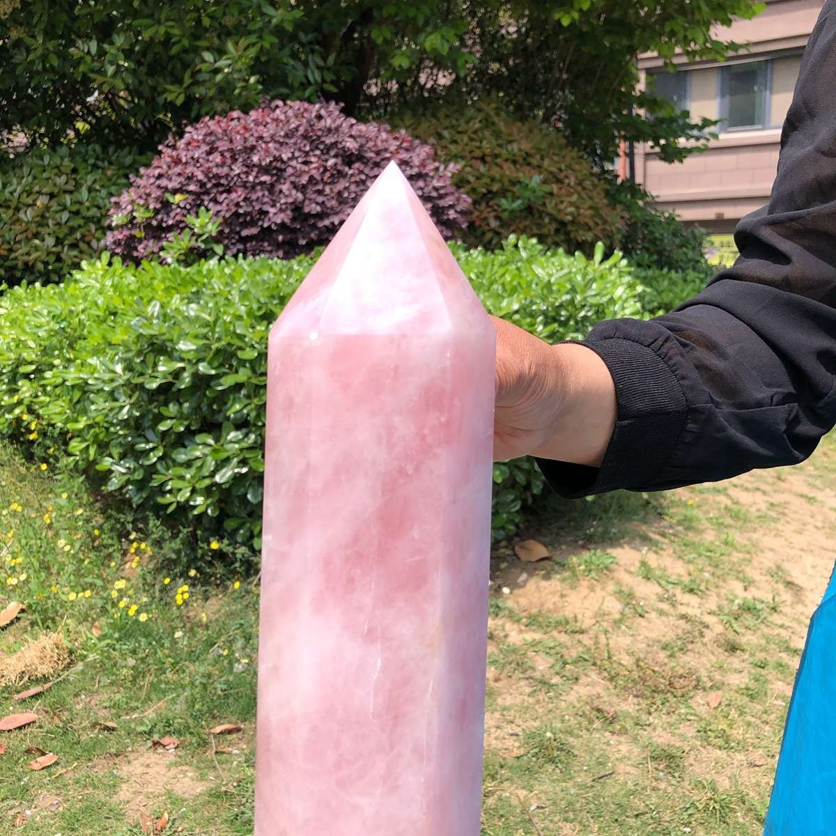 9.19LB Natural rose quartz obelisk pink crystal tower point healing decor