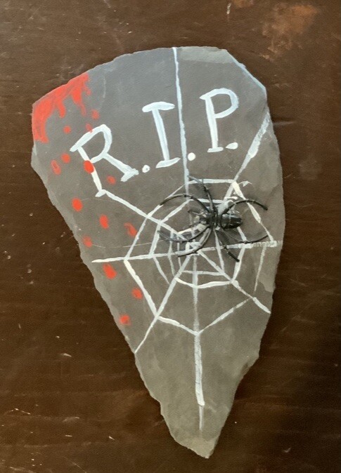 Halloween Crafts! Three Small Slate Tombstones For Kids Crafts And Decor