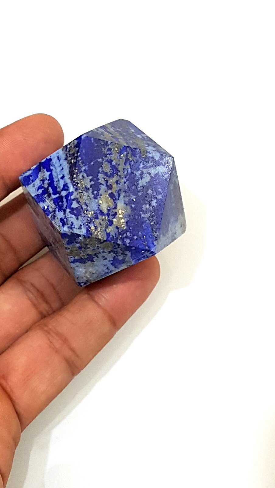 Big Lapis Lazuli Icosahedron 12 face 30 corner Geometry throat chakra cube