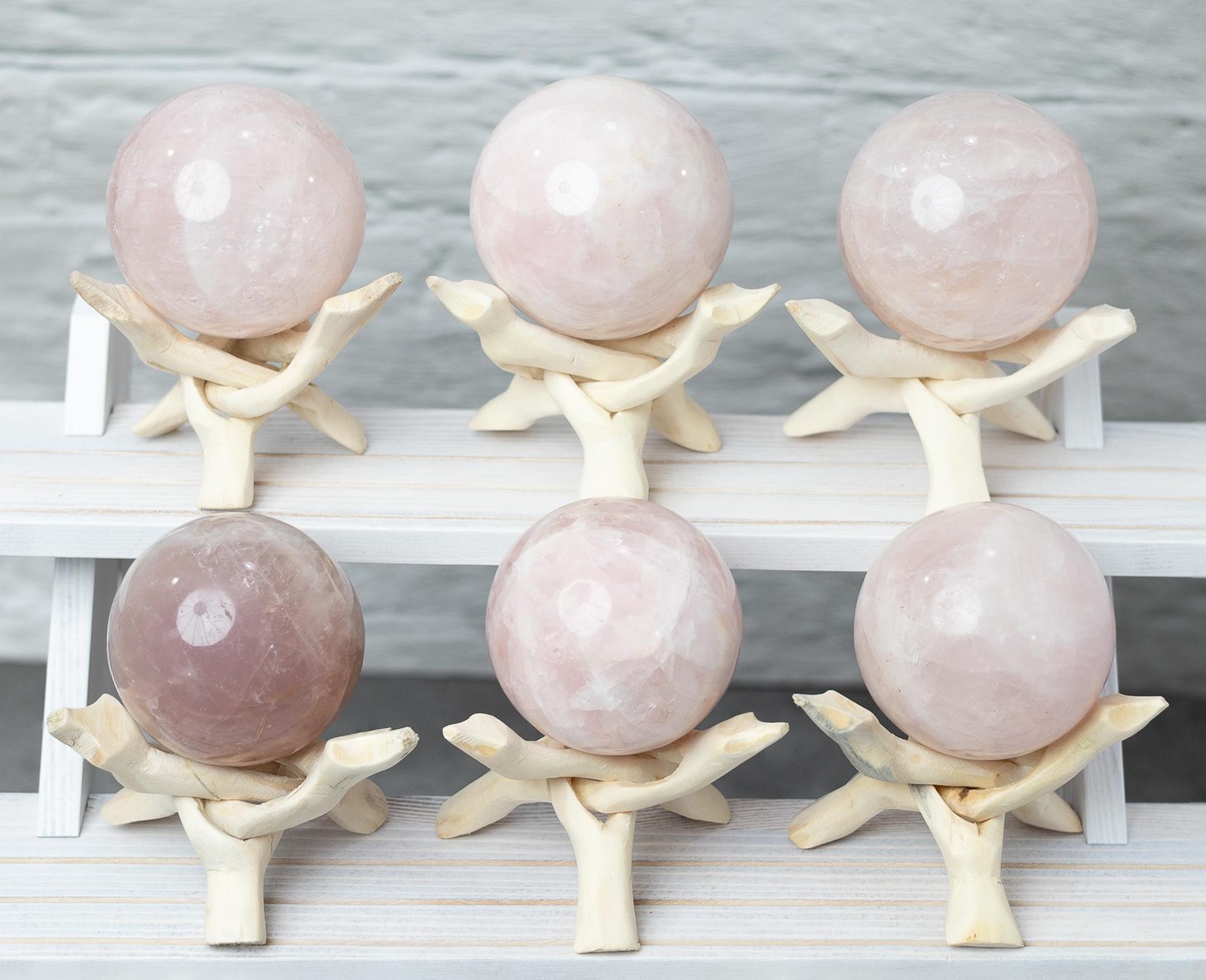 Rose Quartz Sphere with Stand Polished Pink Crystal Ball Natural Stone Gift